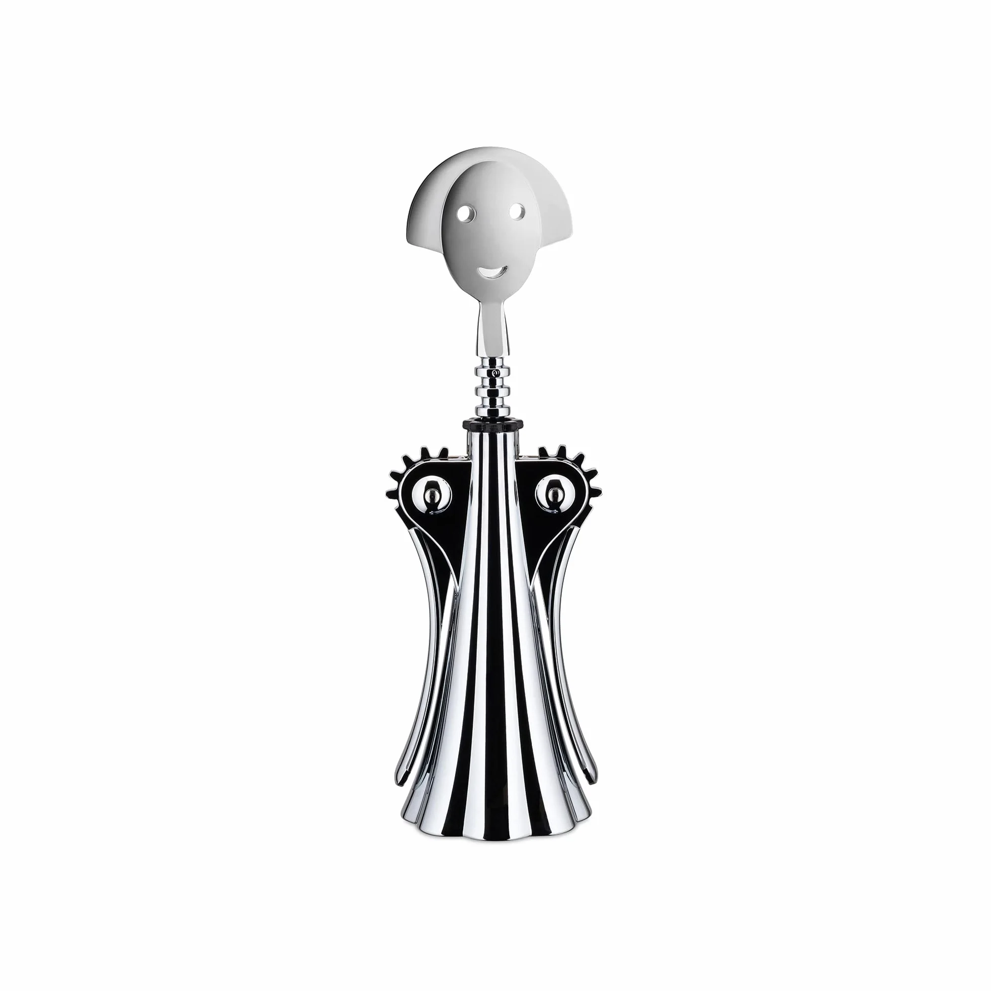 Alessi Anna G. AM01 Z – designerski korkociąg z żywicy termoplastycznej i chromowanego zamaka, polerowany na wysoki połysk