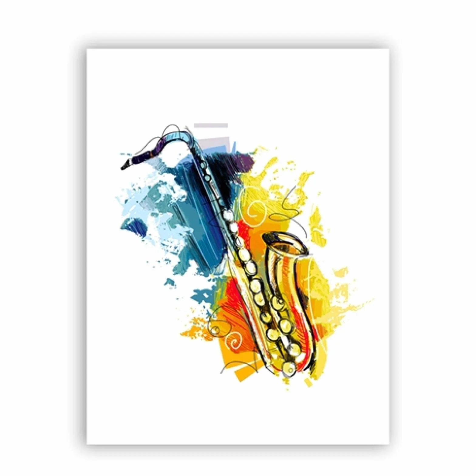 Instrument muzyczny saksofon jazz muzyka obraz na płótnie zdjęcia na ścianie vintage plakat dekoracyjny wystrój domu obrus 60 x 90 cm x 2 bez ramki