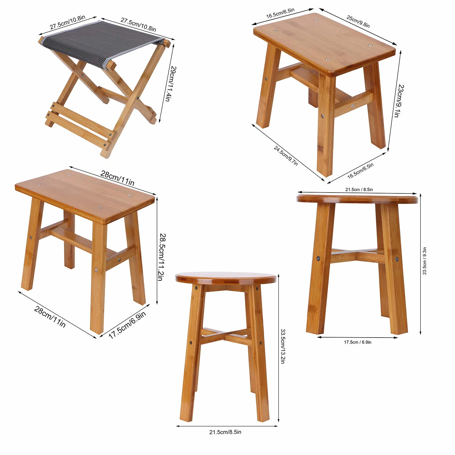 Escabeau en Bambou Tabouret Portable Bois Enfants Adultes Multifonctionnel Salle de Bains Cuisine