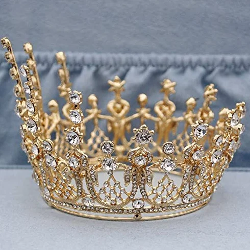 Biżuteria do włosów Tiary dla kobiet zabytkowe romantyczne pełne okrągłe królowa Tiara Koronki Konkurs