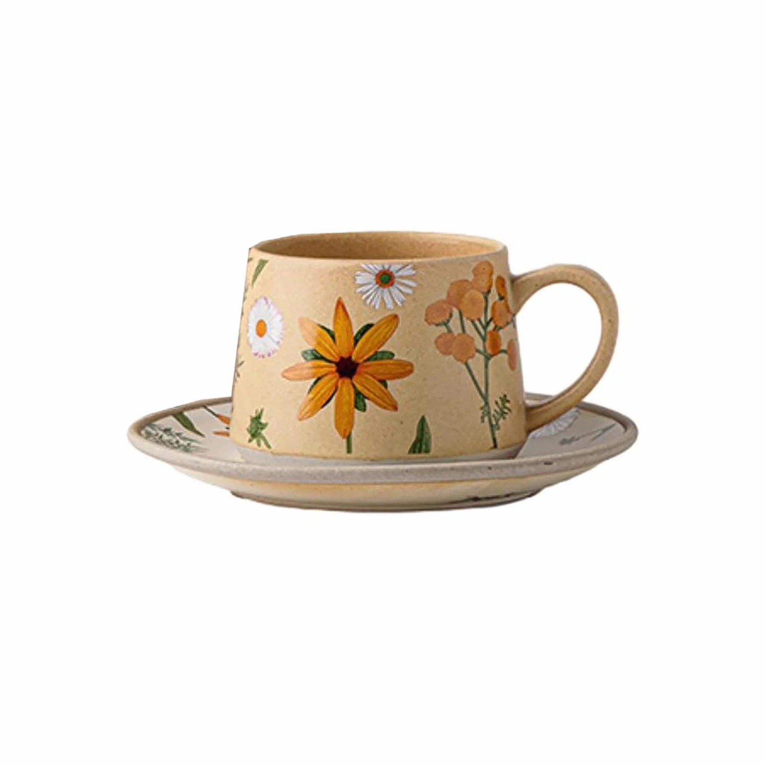 360 ml - 340.2 g retro filiżanka do kawy i spodek zestaw domowy ceramiczny kubek kwiatowy-Yaju