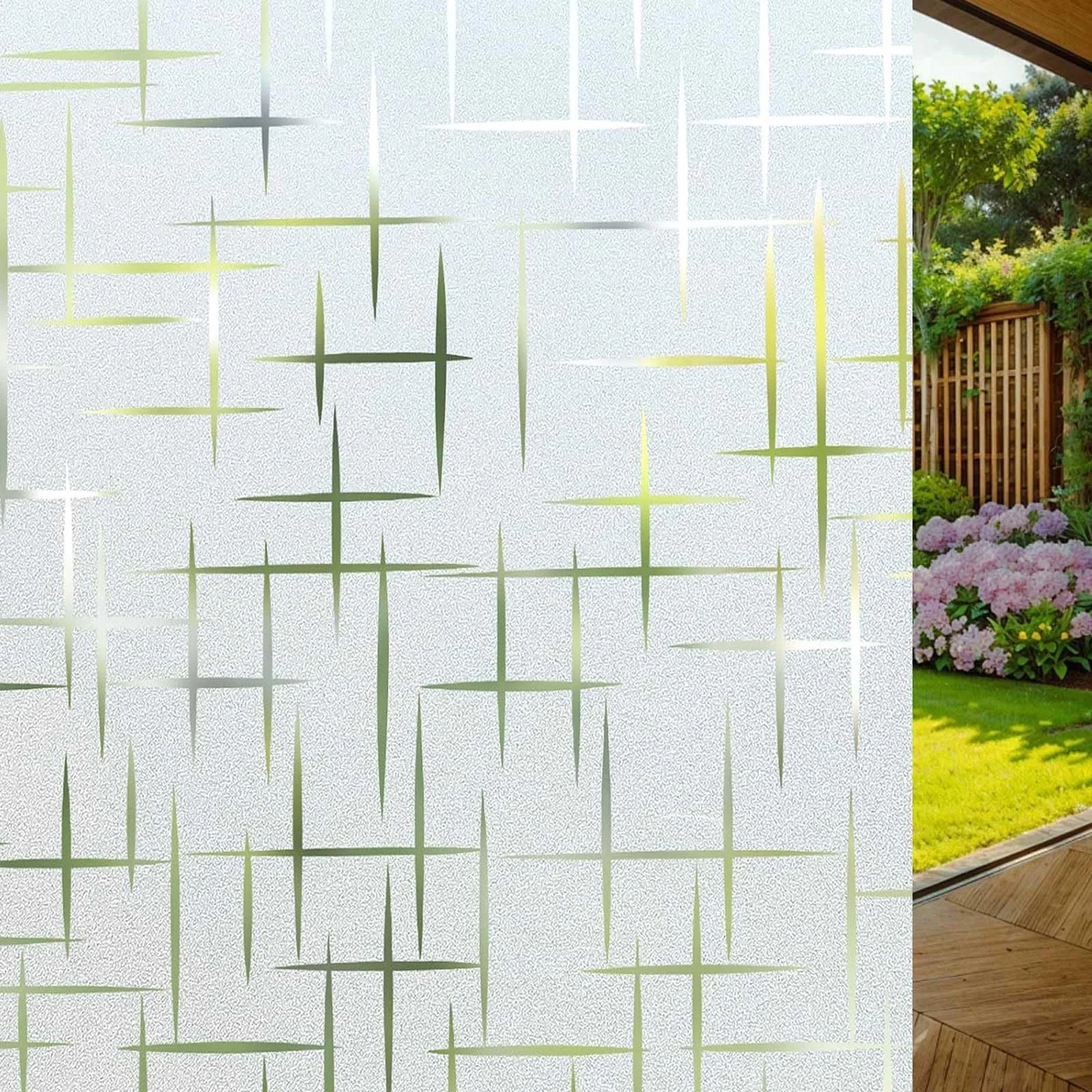 Folia Okienna Zapewniająca Prywatność 100 x 255 cm Mocowanie Elektrostatyczne Matowa Folia Zapewniająca Prywatność Blokada Promieni Słonecznych Do Łazienki, Domu I Biura, D