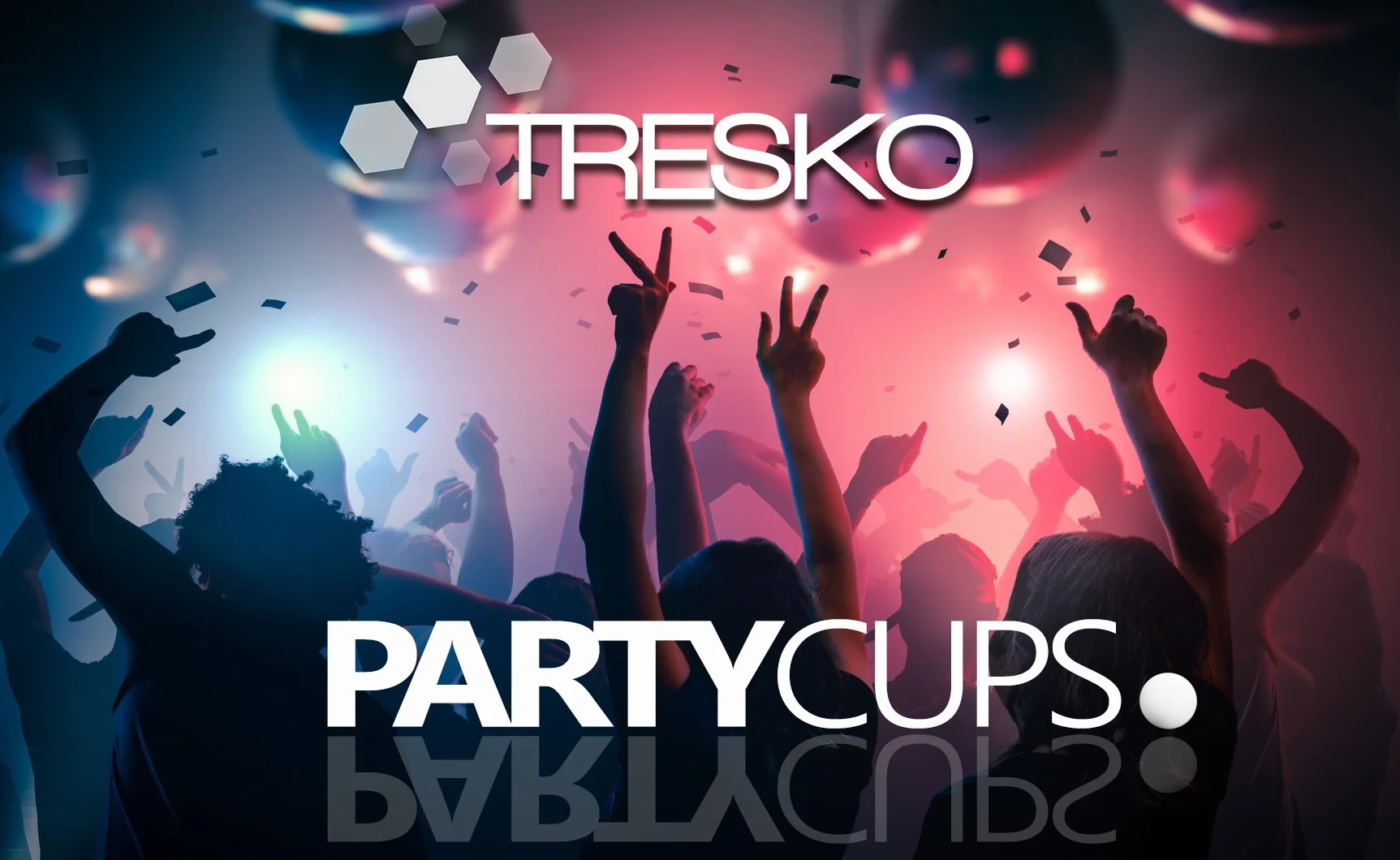 TRESKO Kubki Jednorazowe Imprezowe, Plastik, Czerwony, 473 ml, 100 Sztuk