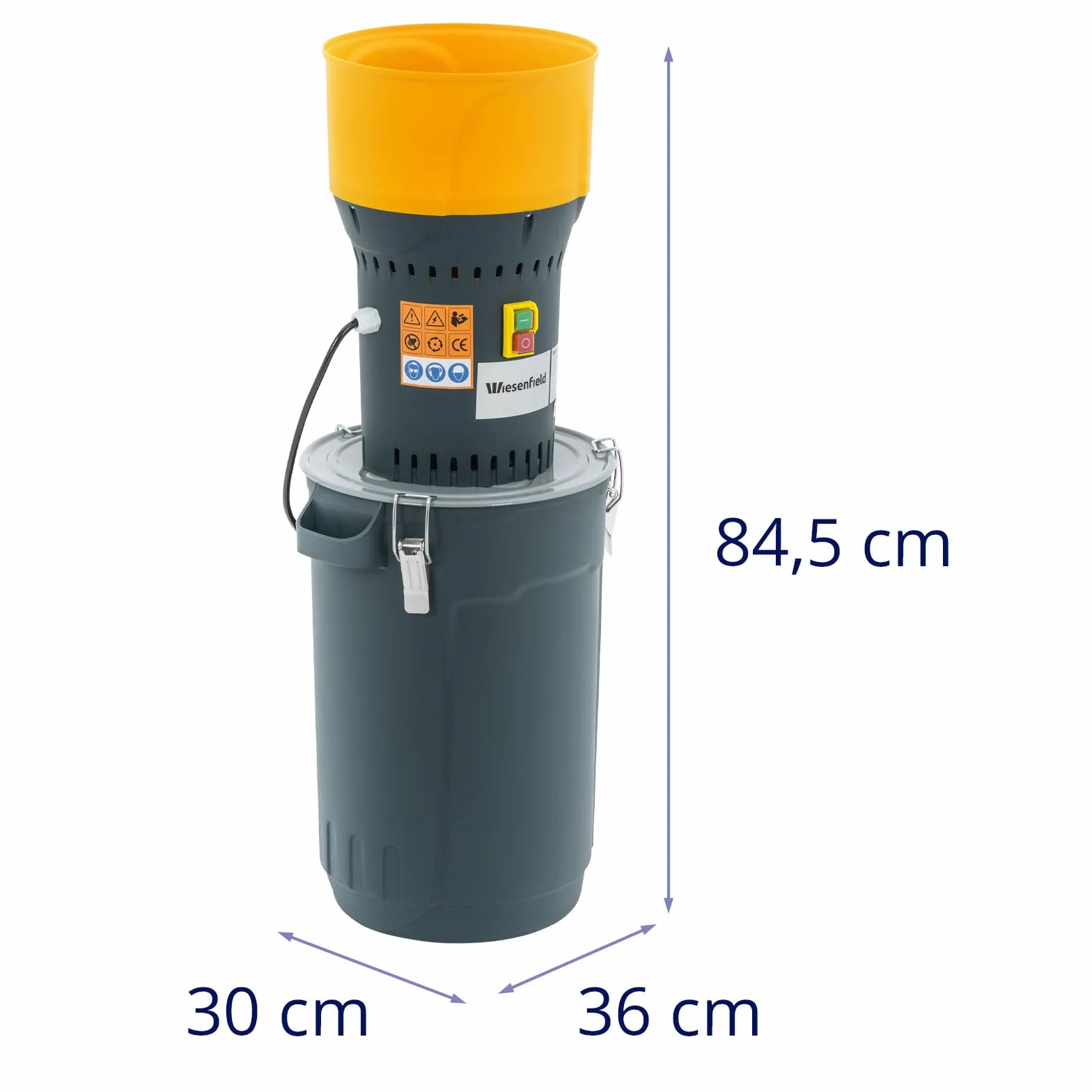 Elektryczny młynek do zboża z pojemnikiem na ścinki 25 l i 5 sitek 300 kg/h 1300 W młynek do zboża