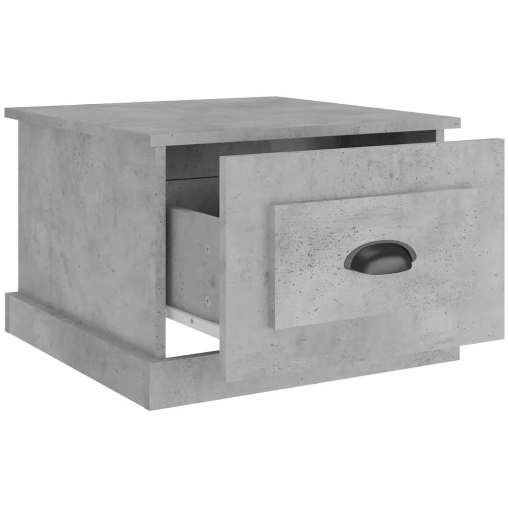 Générique Stolik kawowy Szary Beton 50x50x35 cm Drewno inżynierskie | 1 szuflada do przechowywania, wytrzymała góra, łatwa do czyszczenia, idealna do salonu