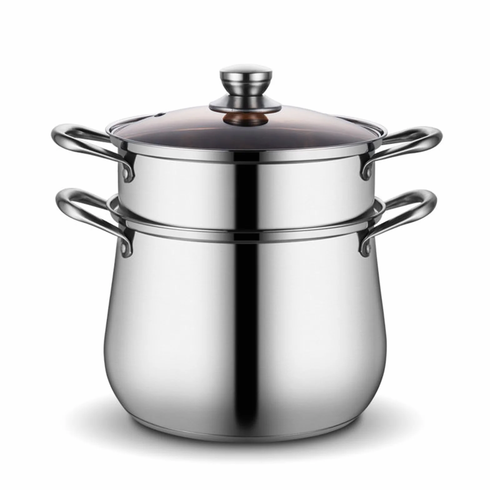 Duży głęboki garnek do gotowania kur ze stali nierdzewnej, garnek do zupy – 26 cm, C