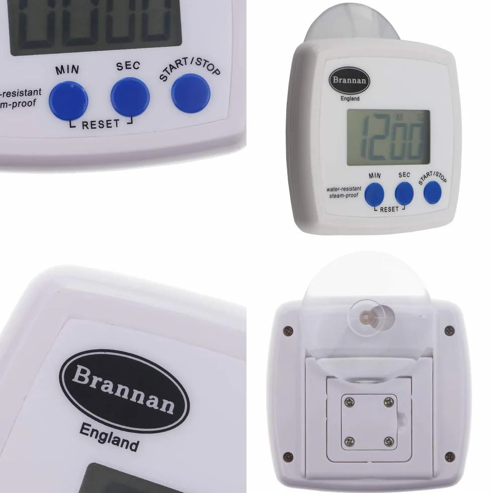 Brannan Cyfrowy wodoodporny timer prysznicowy odporny na parę łazienka mokry pokój