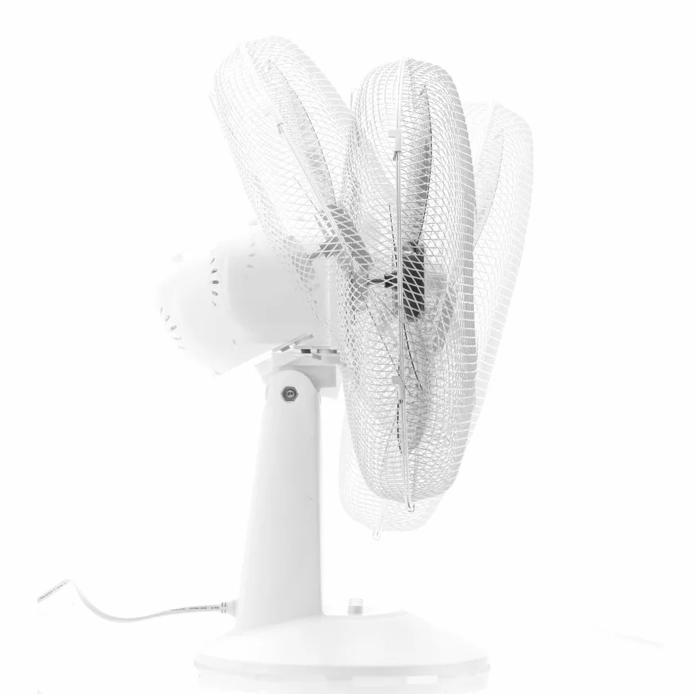 TROTEC Wentylator stołowy TVE 15 – 40 Wat, oscylacja 80°, 3 stopnie prędkości, Ø 40 cm, bardzo cichy, biały