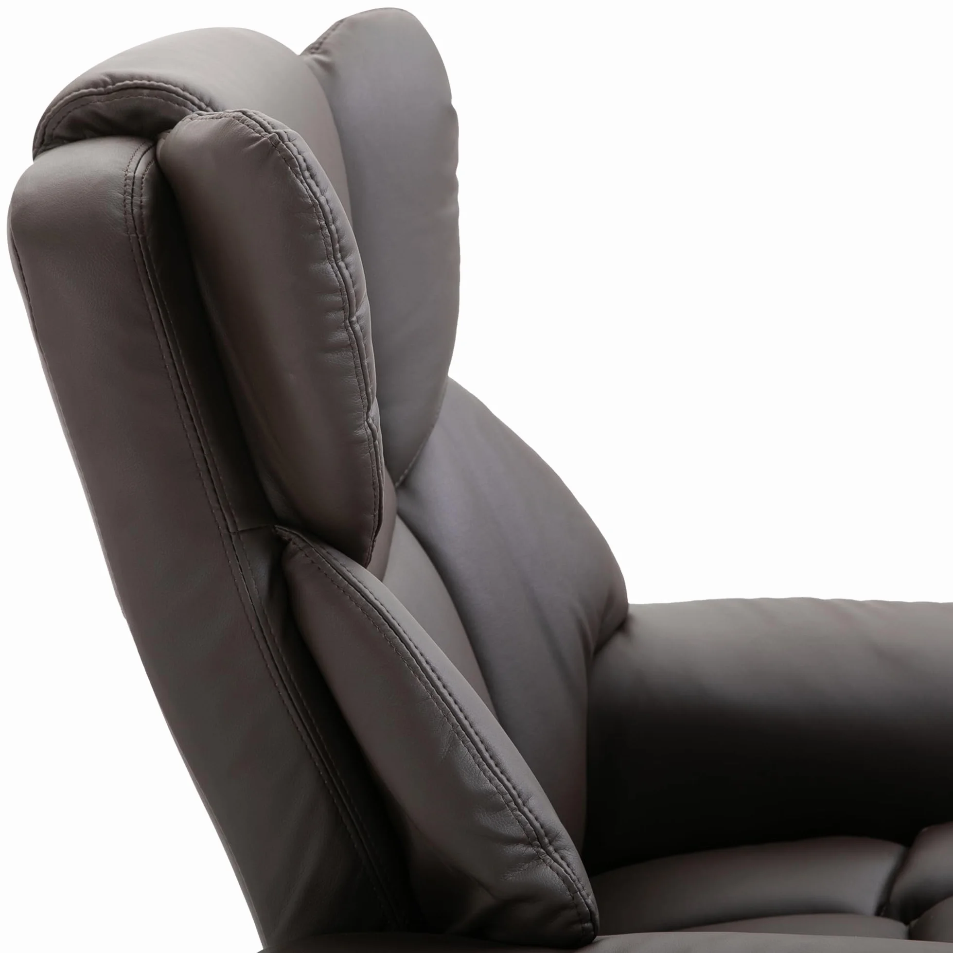 HOMCOM fotel do masażu z pufą fotel relaksacyjny nachylenie 145° sztuczna skóra kolor brązowy 79 x 82 x 101 cm