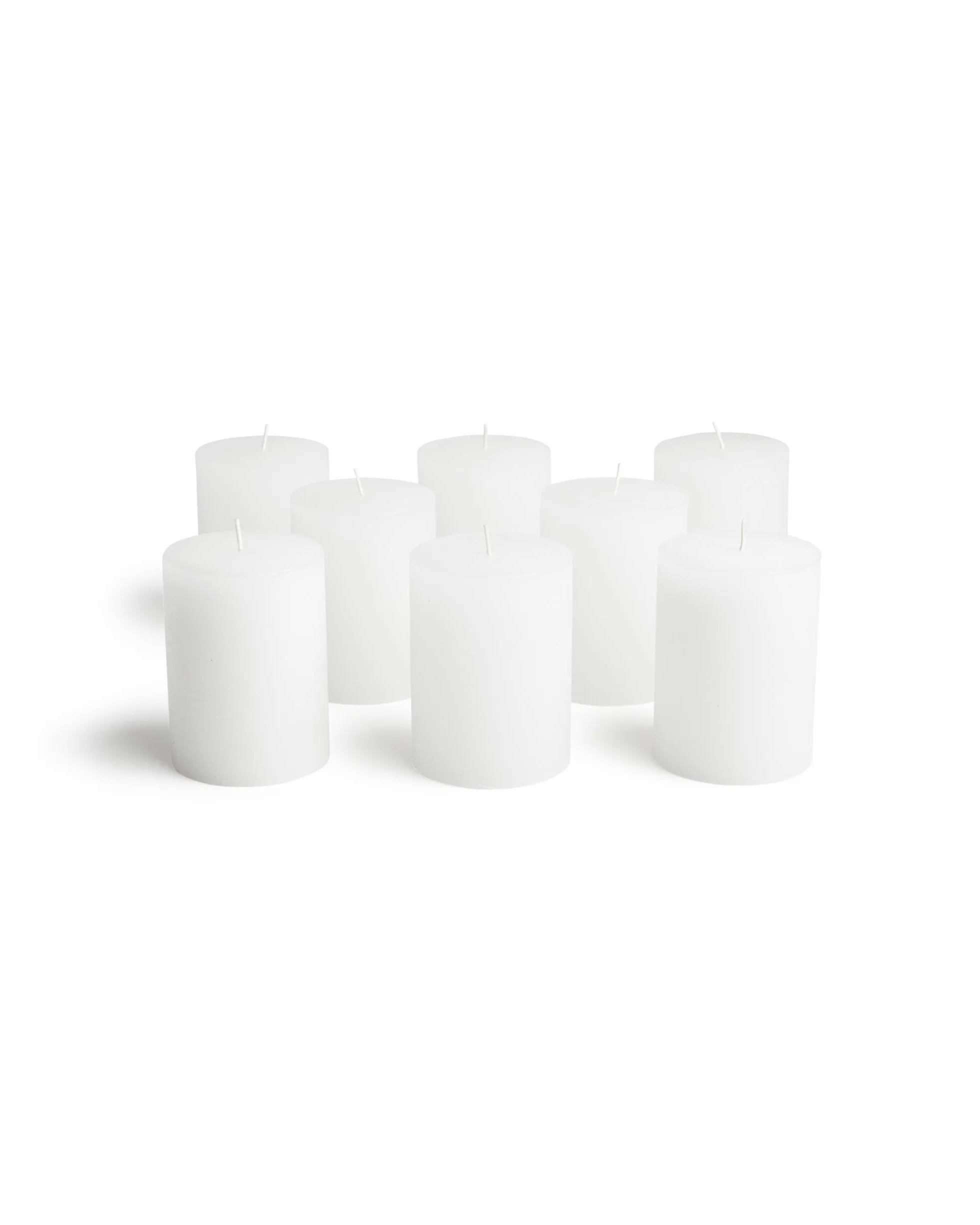 Cętkowane świece filarowe od Bask - zestaw 20 - 7,5 cm x 10 cm bezkapiących świec bezzapachowych w kolorze białym do wystroju domu, relaksu i na każdą okazję