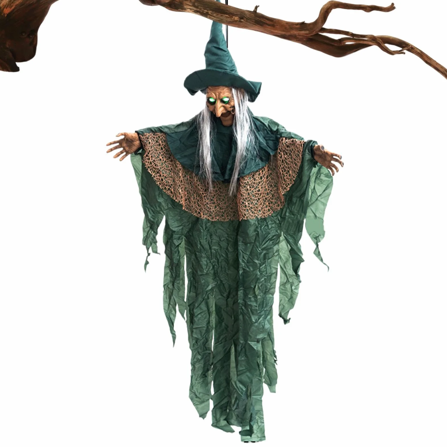 Outdoor Halloween Witches Akcesoria do domu Nawiedzony Latający Animowany | Dekoracje na Halloween na werandę taras podwórko ogród trawnik karnawał świąteczne spotkanie