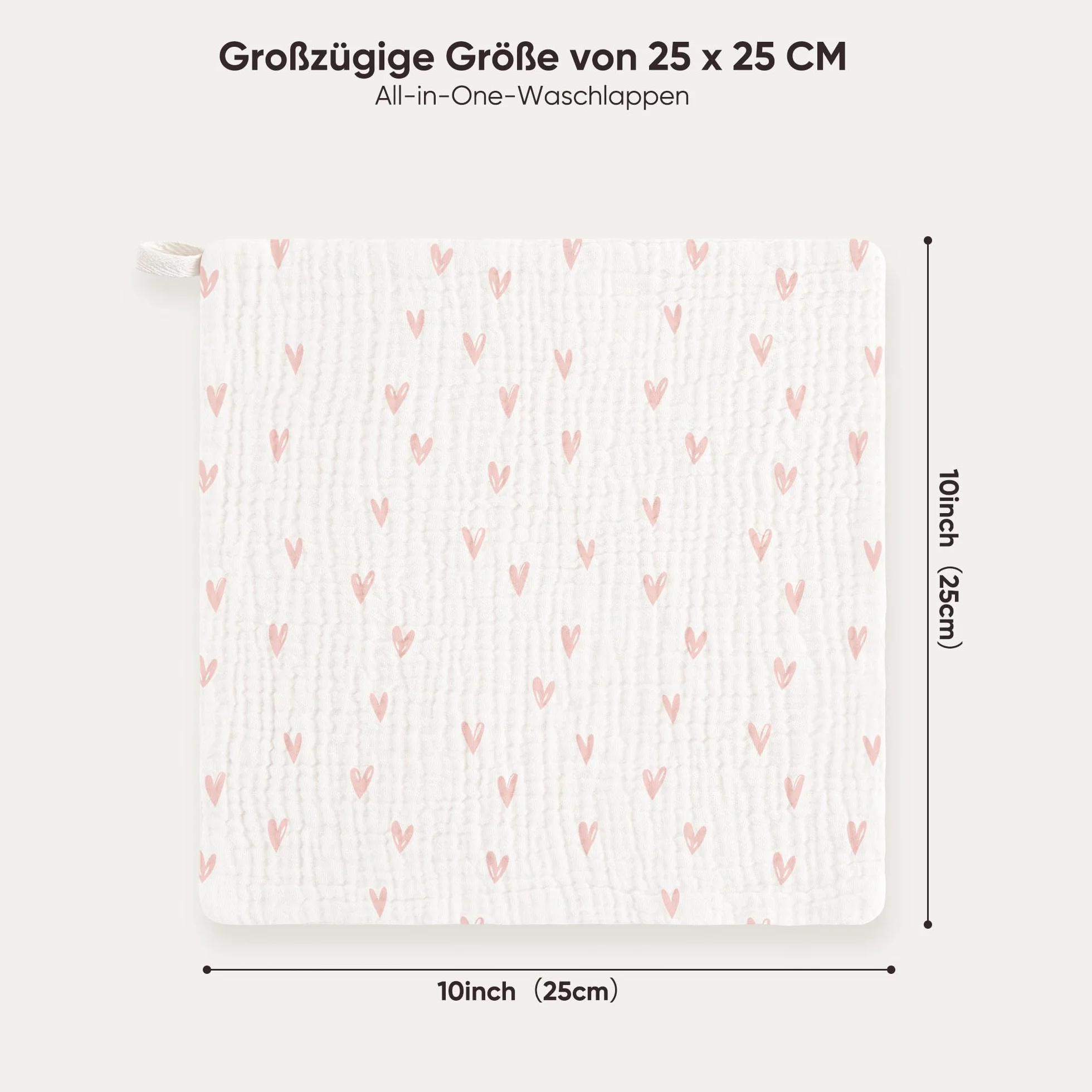Bearmoss Chusteczki Molton dla niemowląt, 100% bawełna, miękkie ściereczki do ślinu dla niemowląt, oddychające i bardzo chłonne, muślinowe, 10 sztuk, 25 x 25 cm (różowo-fioletowe)