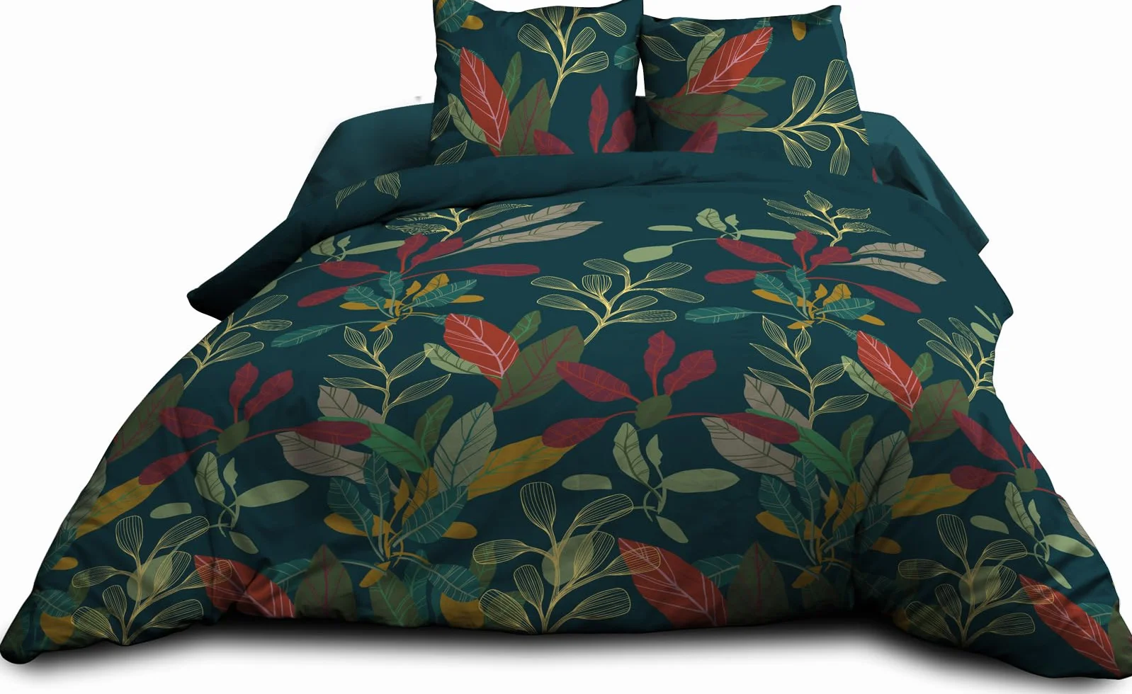 Le linge de Jules Prześcieradło płaskie z gumką 160 x 200 + 2 T, czysta bawełna 57 nitek - Acapulco
