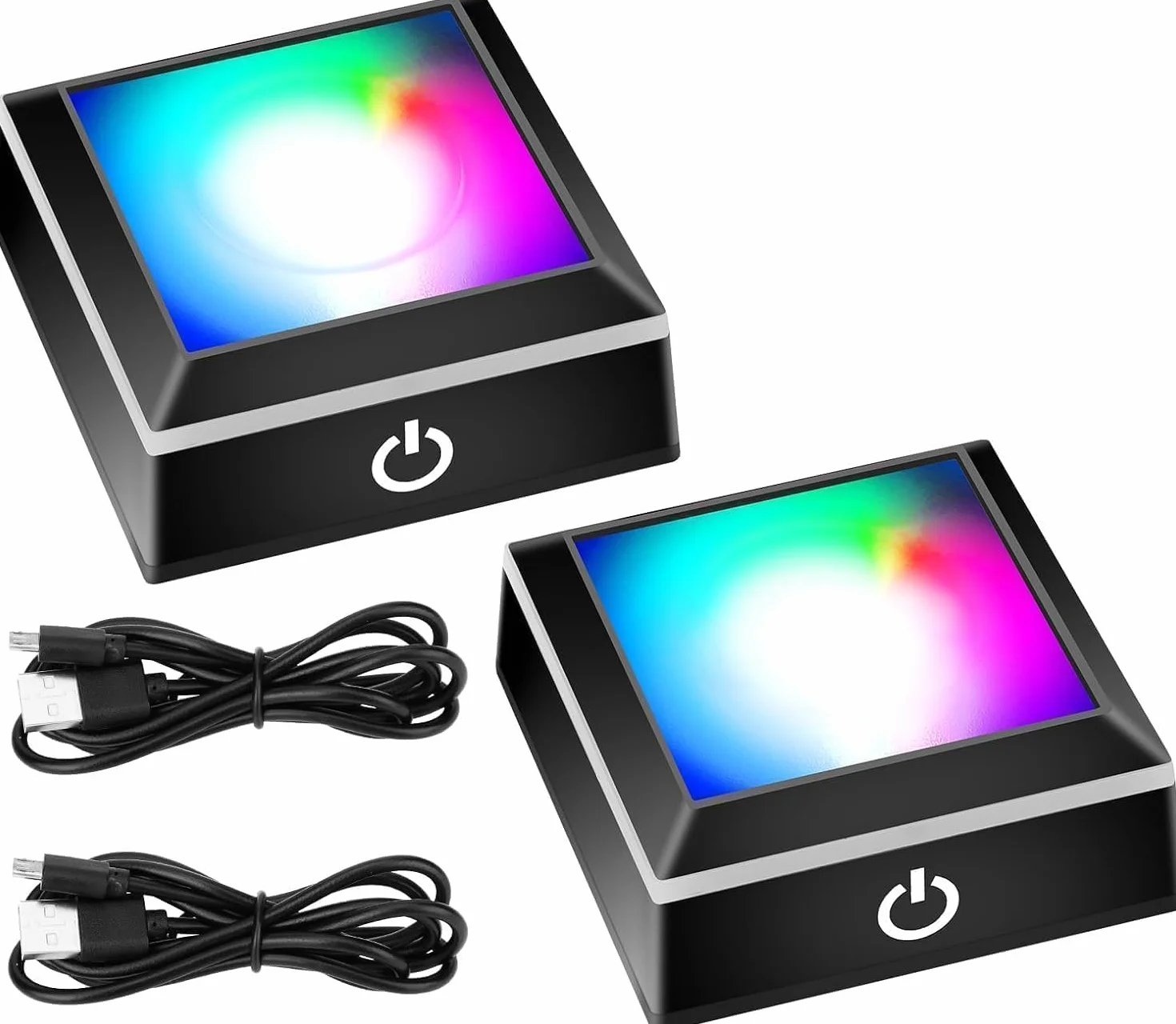 EEEKit Podświetlana Podstawka LED do Kryształu, 2PCS Zmieniająca Kolory Podstawka pod Szkło Artystyczne