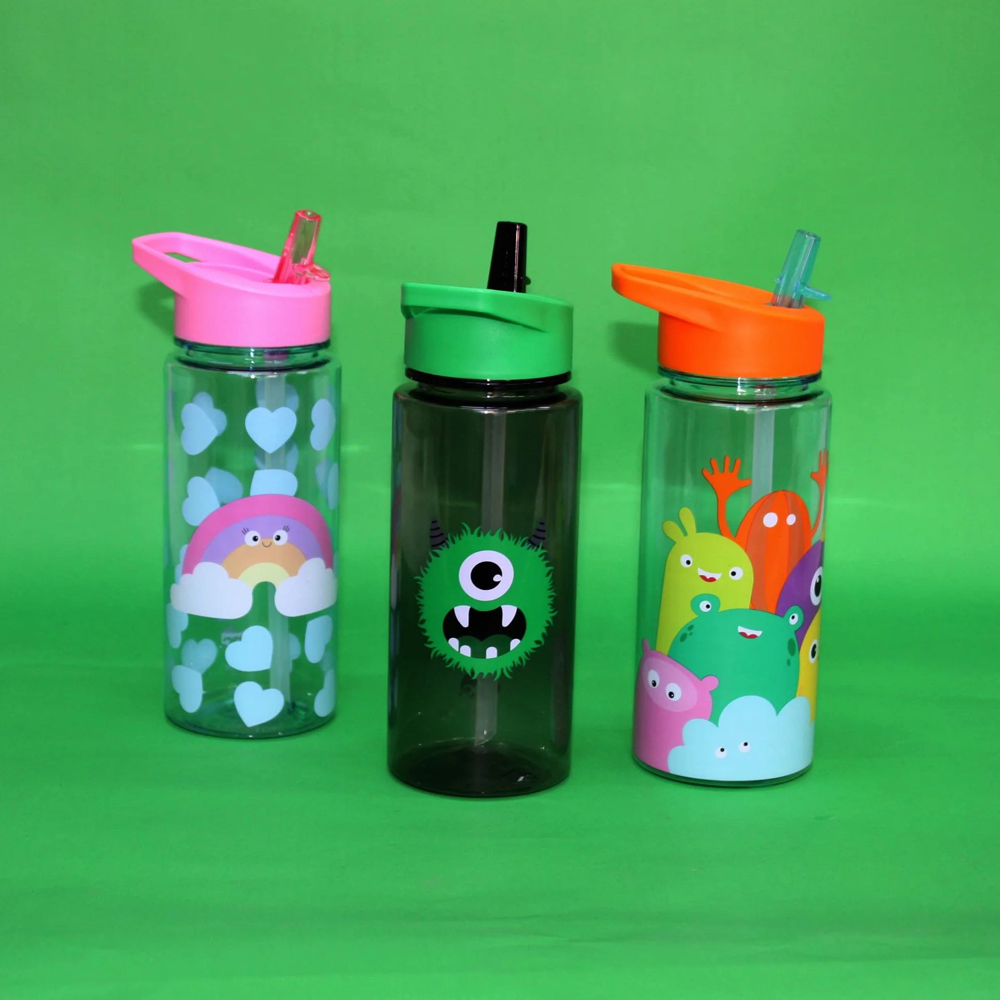 Tinc Green Camo 550 ml, szczelna butelka na wodę dla dzieci ze słomką, do szkoły i na wakacje, nie zawiera BPA