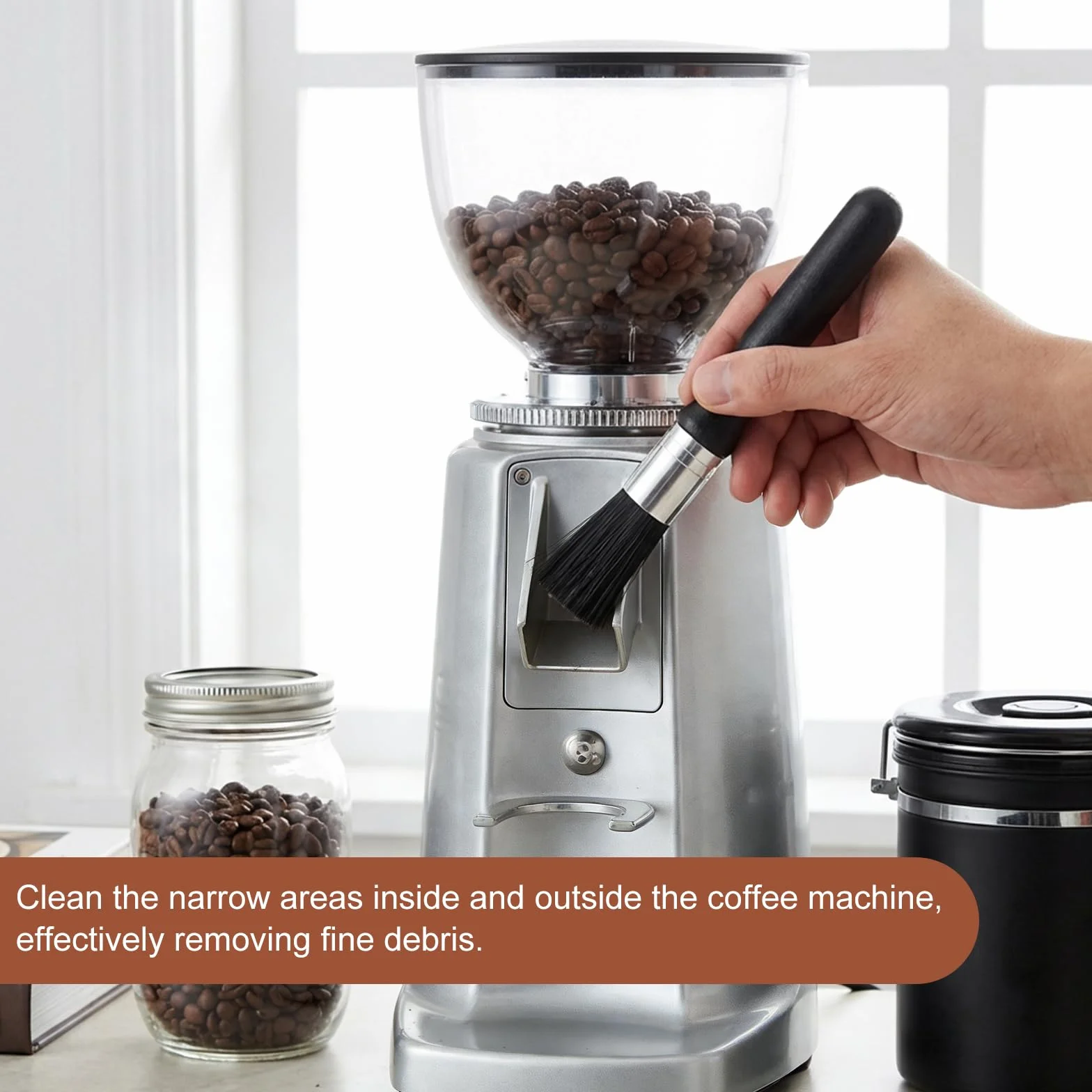 2 sztuki pędzli Barista, pędzelek do kawy, szczotka do kawy, szczotka do czyszczenia kawy, do młynków do kawy, ekspresu do espresso, akcesoria barista, pędzel kuchenny, naturalne włosie