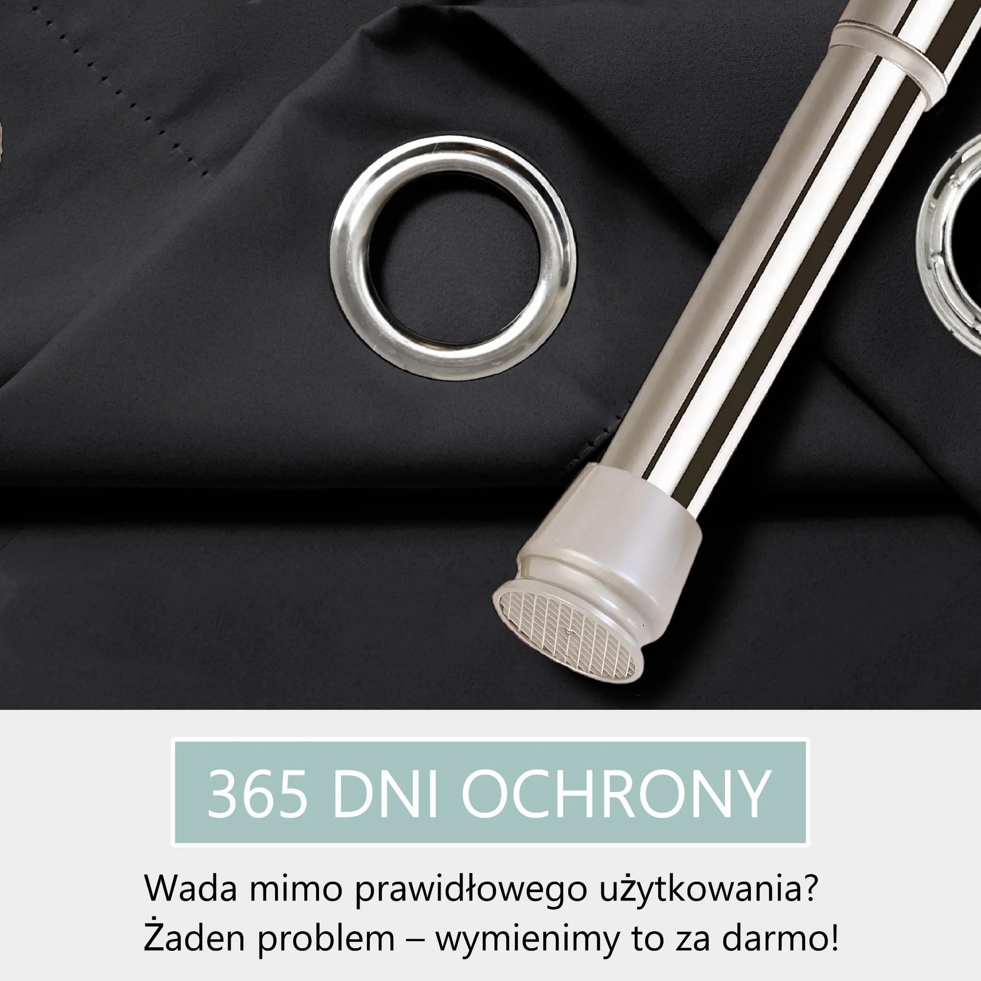 Zasłona do drzwi z drążkiem teleskopowym, łatwy montaż w 1 minutę bez wiercenia (czarna zasłona drzwiowa + srebrny drążek, zasłona 200 x 150 cm (wys. x szer.) + drążek 70–120 cm)