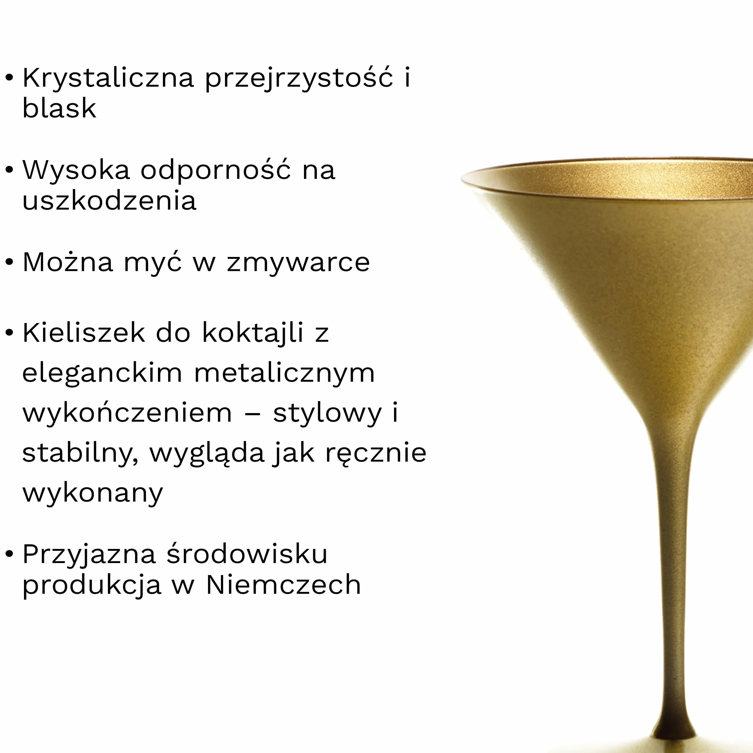 Stölzle Lausitz Kieliszki do Koktajli Elements Złote 6 Sztuk 240 ml – Eleganckie Kieliszki Idealne do Martini & Manhattan – Złote Kieliszki Martini z Kryształu – Można Myć w Zmywarce