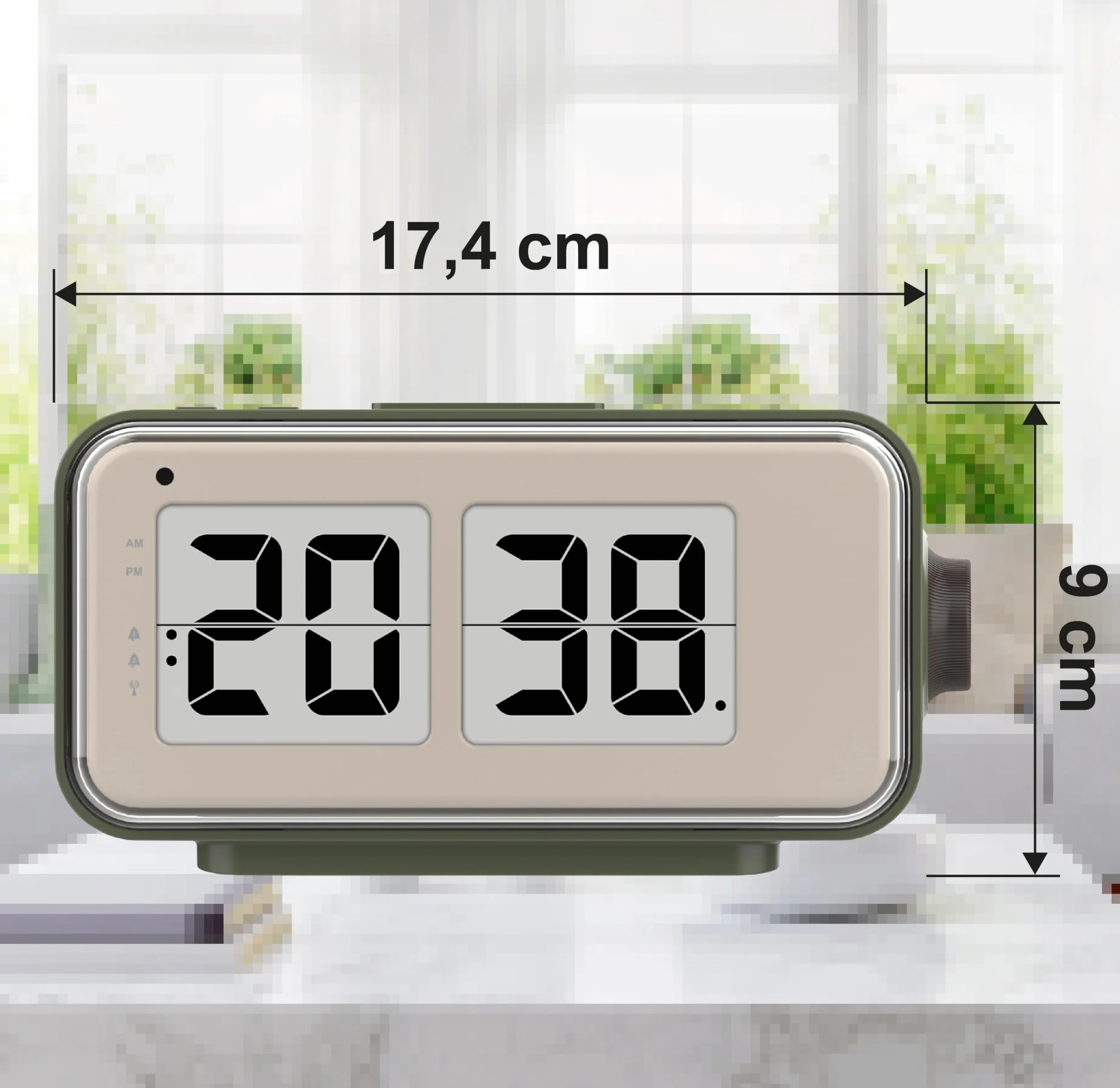 Technoline WT270 budzik retro DCF77 Flip Clock z 2 alarmami, drzemką, temperaturą, kalendarzem, podświetleniem i światłem nocnym