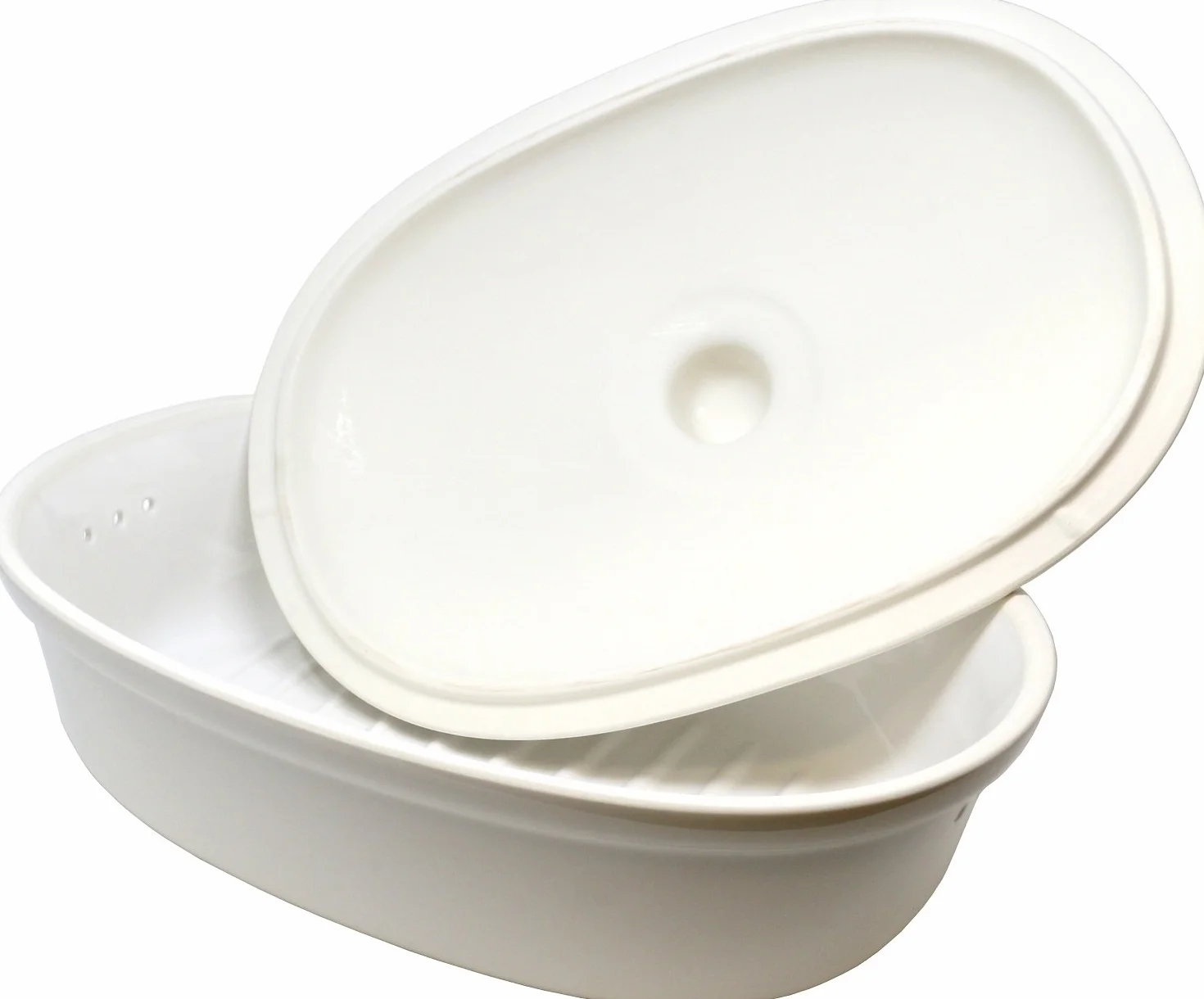 Römertopf 2 810 04 garnek na chleb owalny Wymiary: 44 x 26 x 19,5 cm, biały