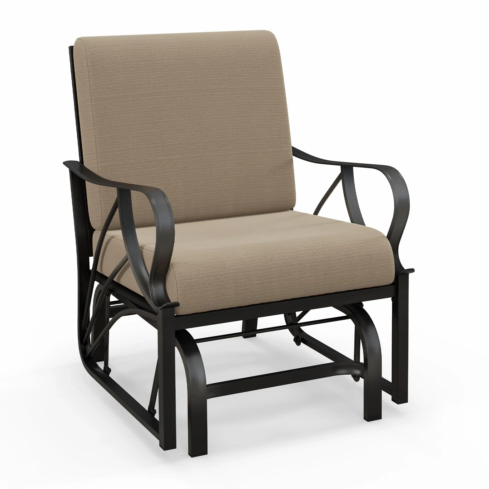 COSTWAY Fotel bujany, metal, brązowy, 73 x 66,5 x 89 cm