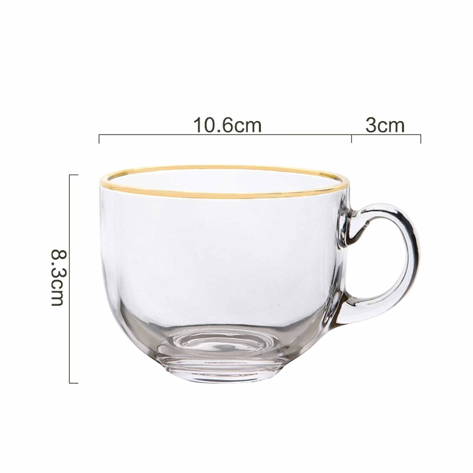 Szklanki Kubki do kawy szklane 1 5OZ Kubek Kawowy, Zestaw 2, Gospodarskie Gospodarskie Kubki do herbaty śniadaniowej, mleka, napojów Szklanki do wody Szklanka barowa