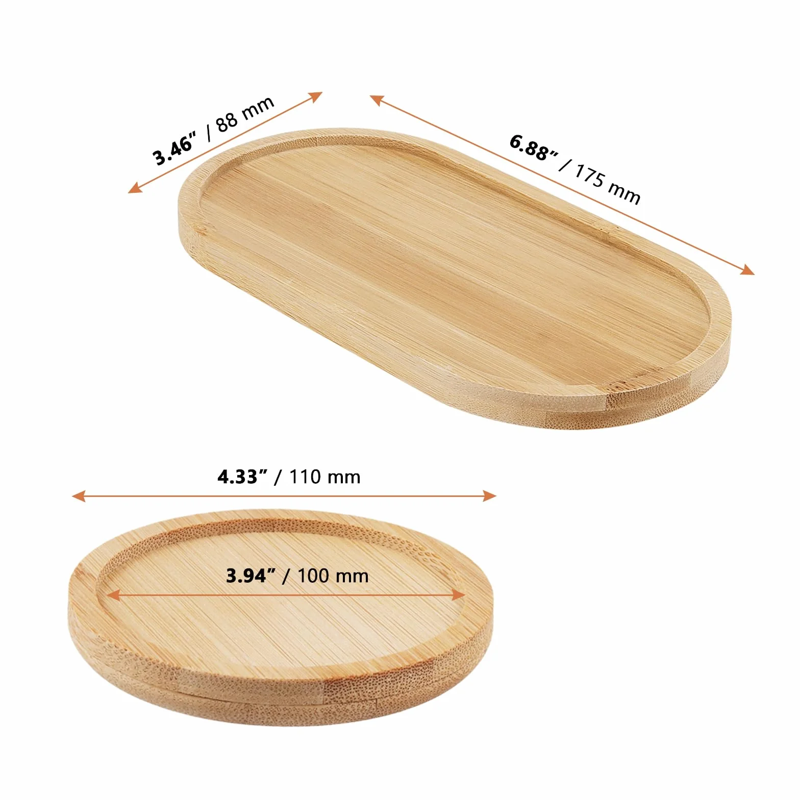 Zestaw 20 dekoracyjnych drewnianych podstawek, 10 cm, okrągłe i bambusowe, owalne, 17,5 x 8,8 cm, małe drewniane podstawki na szklanki, napoje, kubki, talerze pod świece