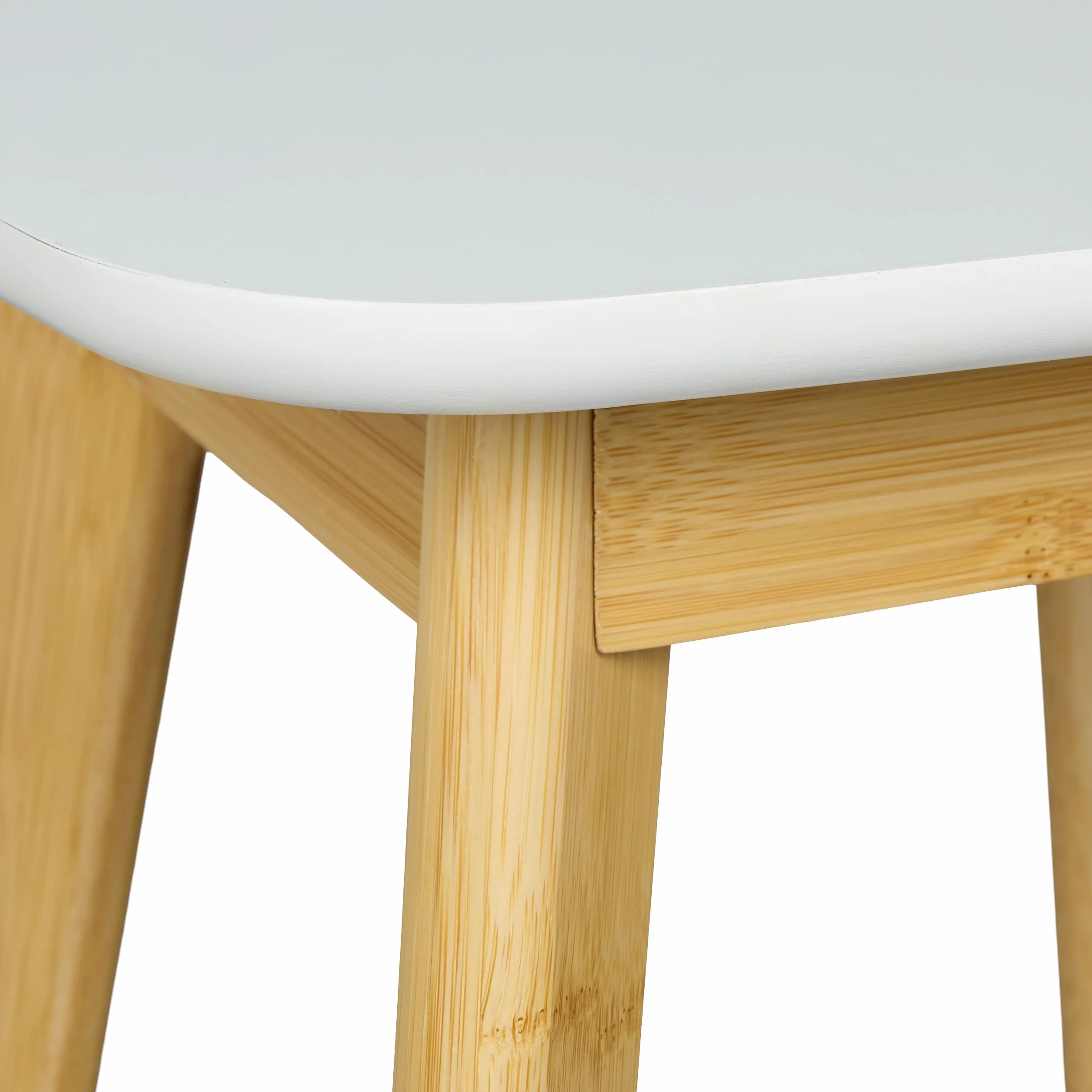 Relaxdays Taboret bambusowy 46x33x33 cm naturalny/biały