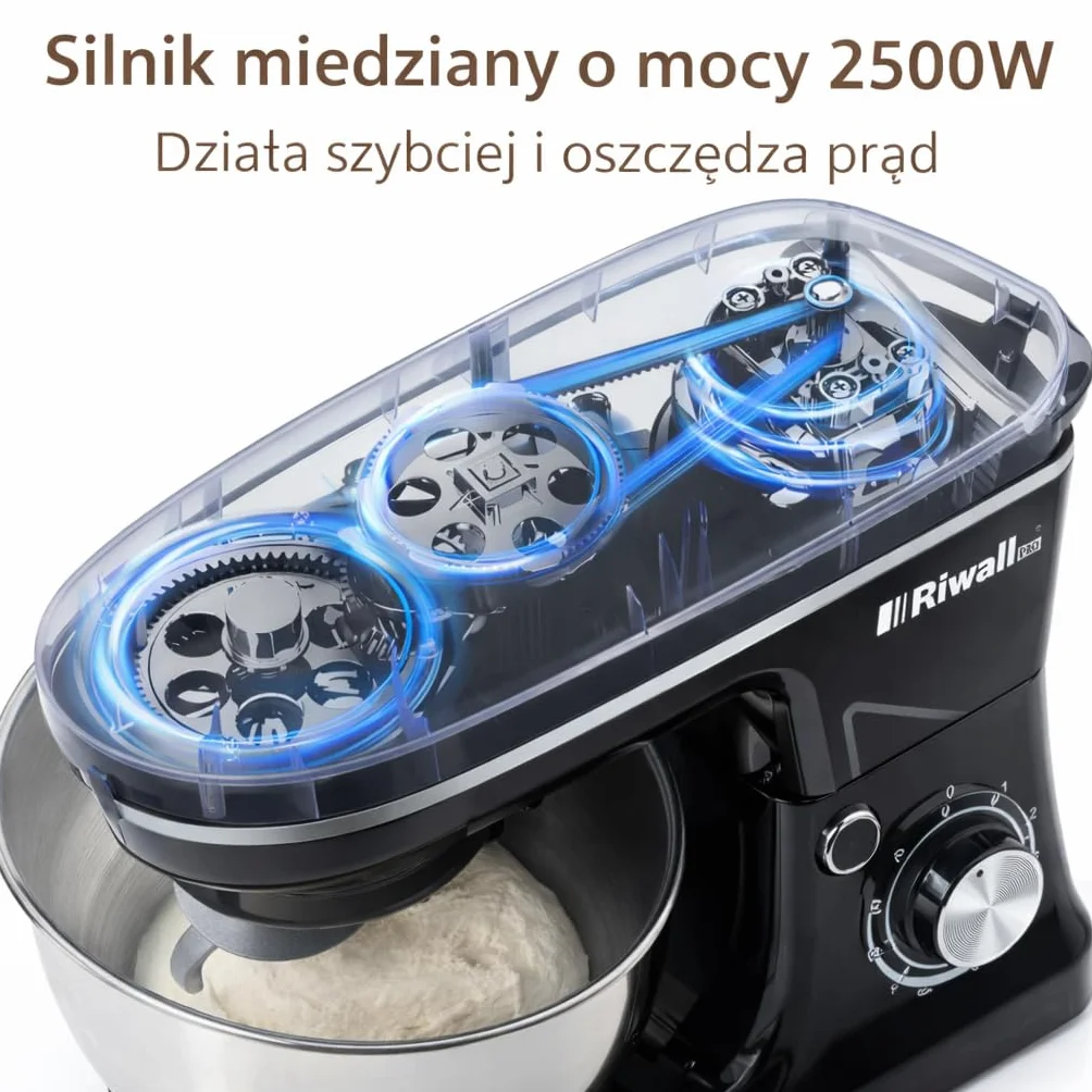 ROBOT KUCHENNY PLANETARNY MIKSER 2500W 7w1 WIELOFUNKCYJNY 4L RIWALL RRP-01