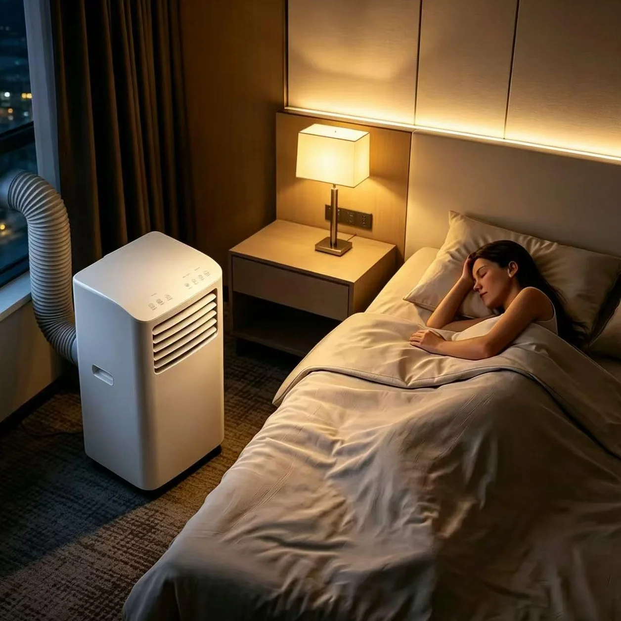 Przenośny klimatyzator 4 w 1 (12 000 BTU) z 24-godzinnym timerem i zestawem do wyciągania okien; wydajny, przenośny klimatyzator odpowiedni do domu lub biura (30 m²).