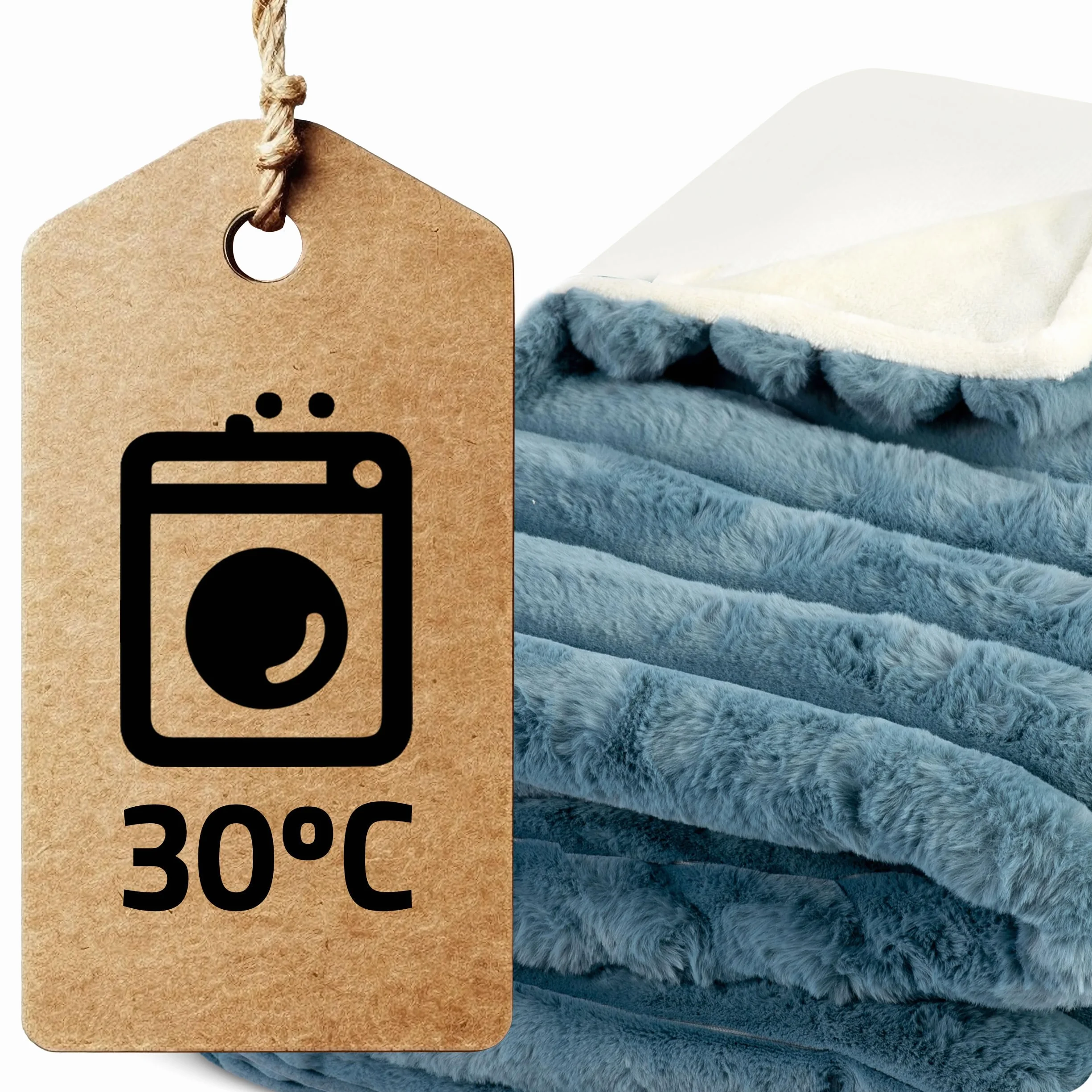 Koc ogrzewany Berdsen Koc elektryczny 10 ustawień temperatury 180 x 160 cm 550 I 220 g/m² Niebieski