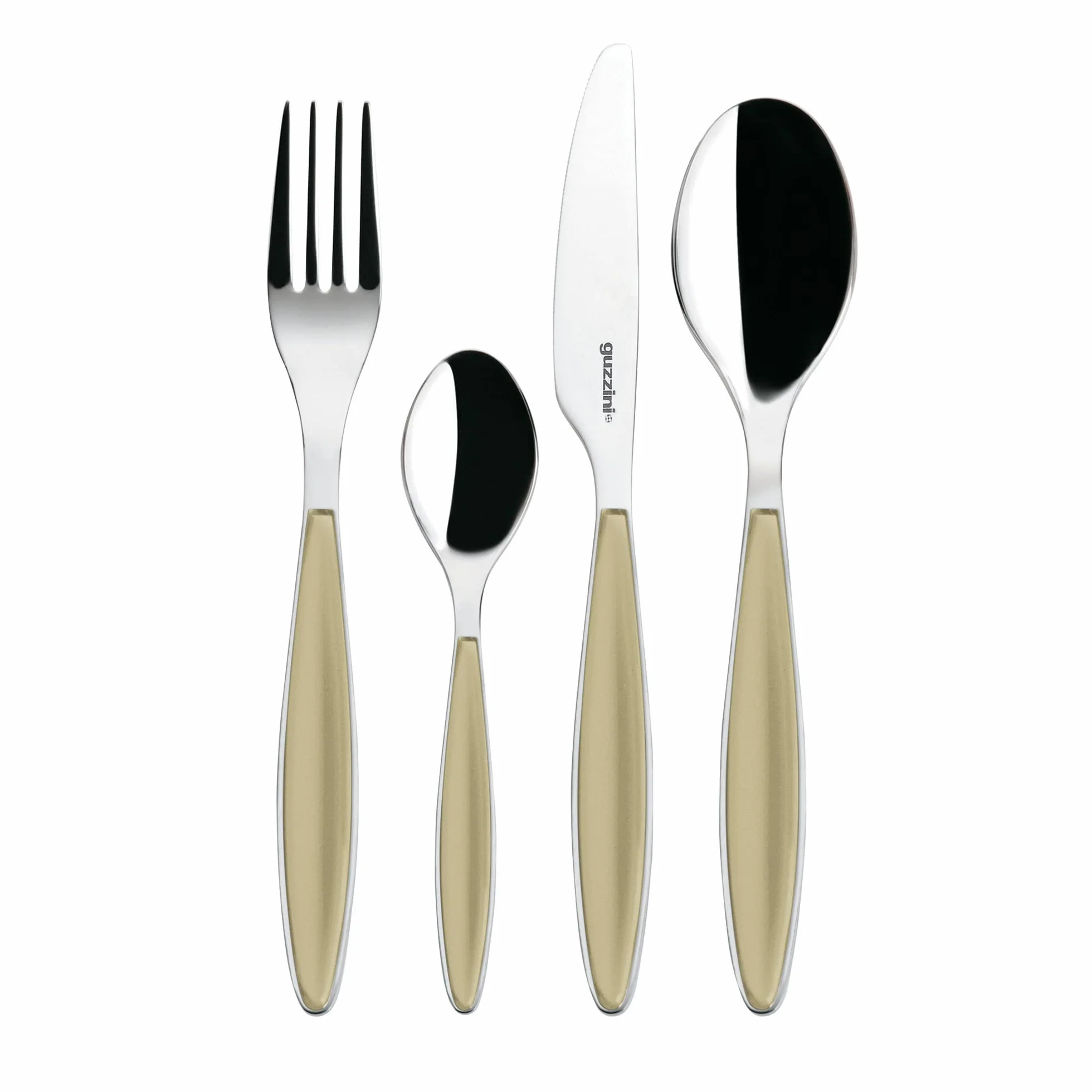 Fratelli Guzzini Feeling, 24-częściowy zestaw sztućców, ABS|SAN|Stainless steel AISI 304 (18/10)| Stainless steel AISI 420 (knife)