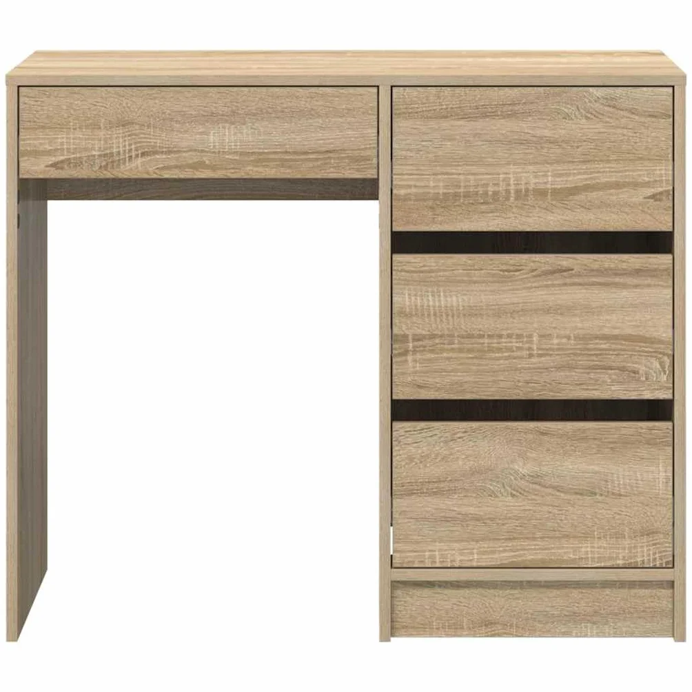 Biurko dąb Sonoma materiał drewnopochodny 90 x 37,5 x 75 cm z szufladą miejsce do przechowywania do domu, biura, gabinetu, ergonomiczne, zajmuje mało miejsca