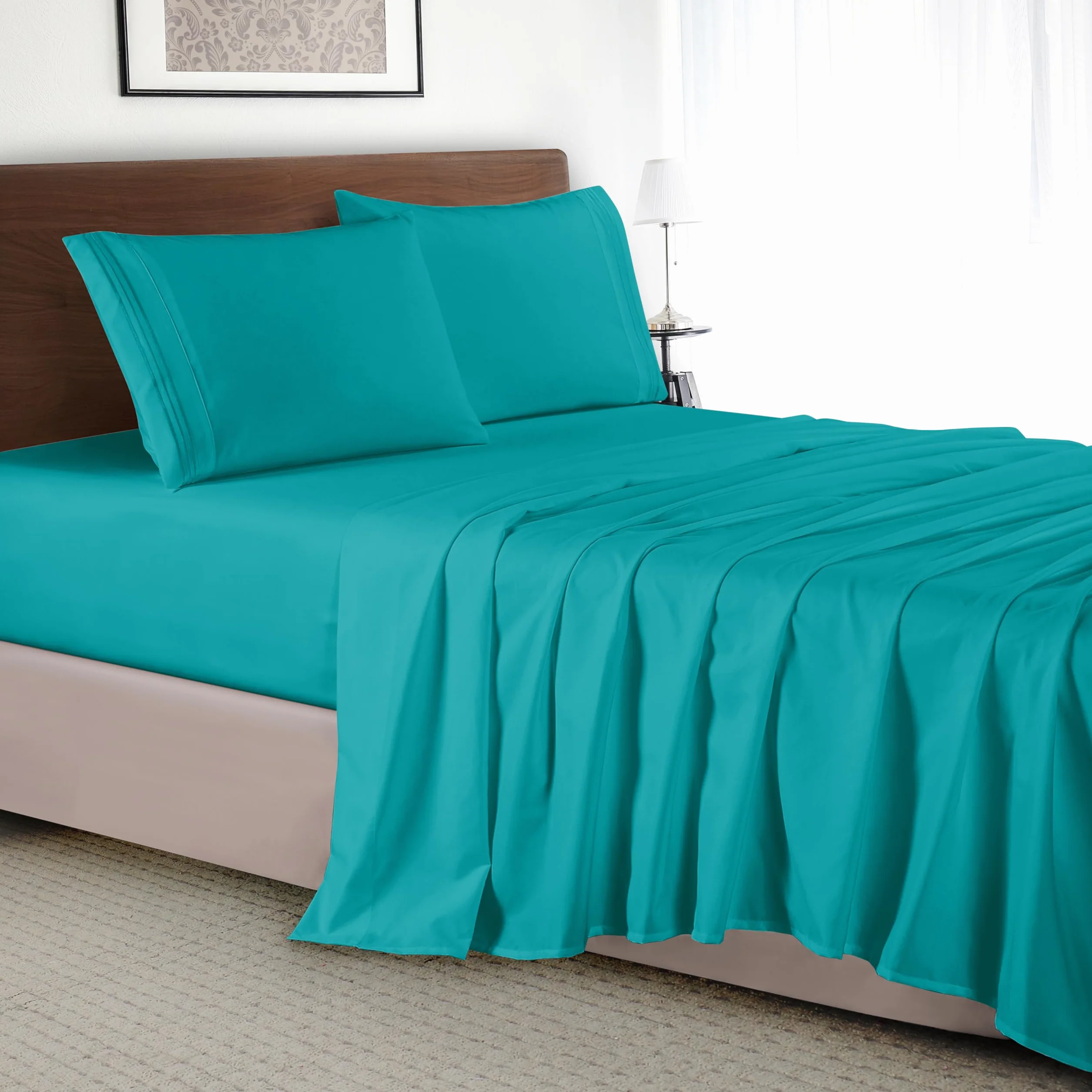 Elegant Comfort Luksusowy 4-częściowy zestaw pościeli – luksusowa pościel 1500 premium z mikrofibry w jakości hotelowej, odporna na zagniecenia, chłodna i oddychająca, łatwa elastyczna w dopasowaniu,