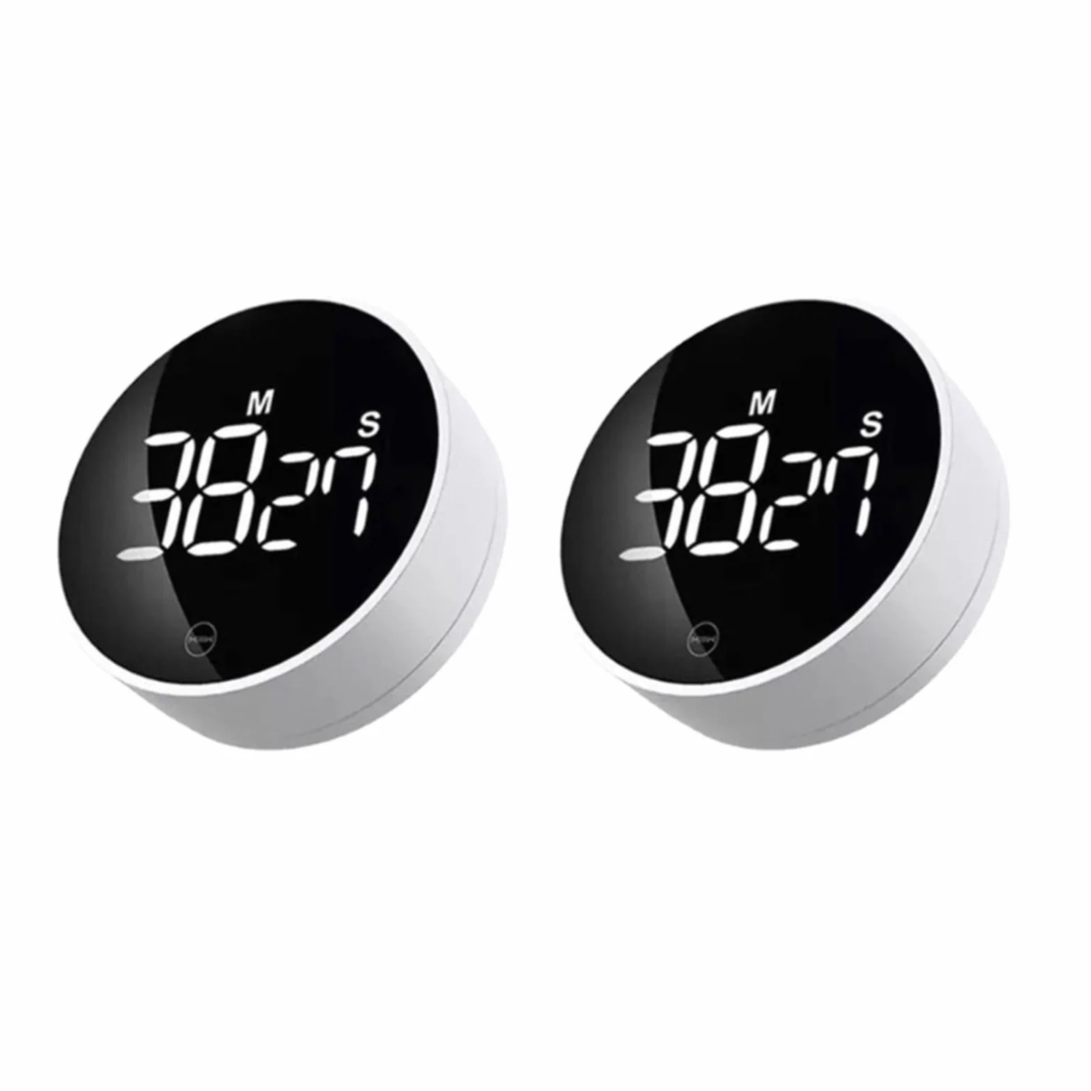 Minutnik Obrotowy Timer Regulacja Jasności Magnetyczny Cyfrowy Wyświetlacz LED Przenośny Prosty Budzik Do Gotowania W Kuchni Użycie wielu scen (Size : 2pcs)