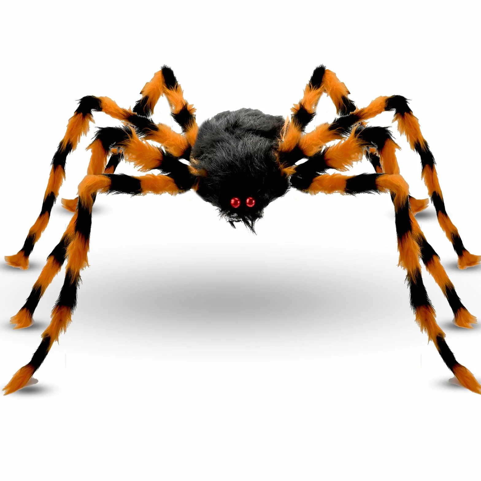 TSLBW Halloweenowy gigantyczny pająk, 150 cm, sztuczny pająk, duży, realistyczny pająk, straszny włochaty pająk, dekoracja na Halloween, ogród, cmentarz, nawiedzony dom, dekoracje (czarny i