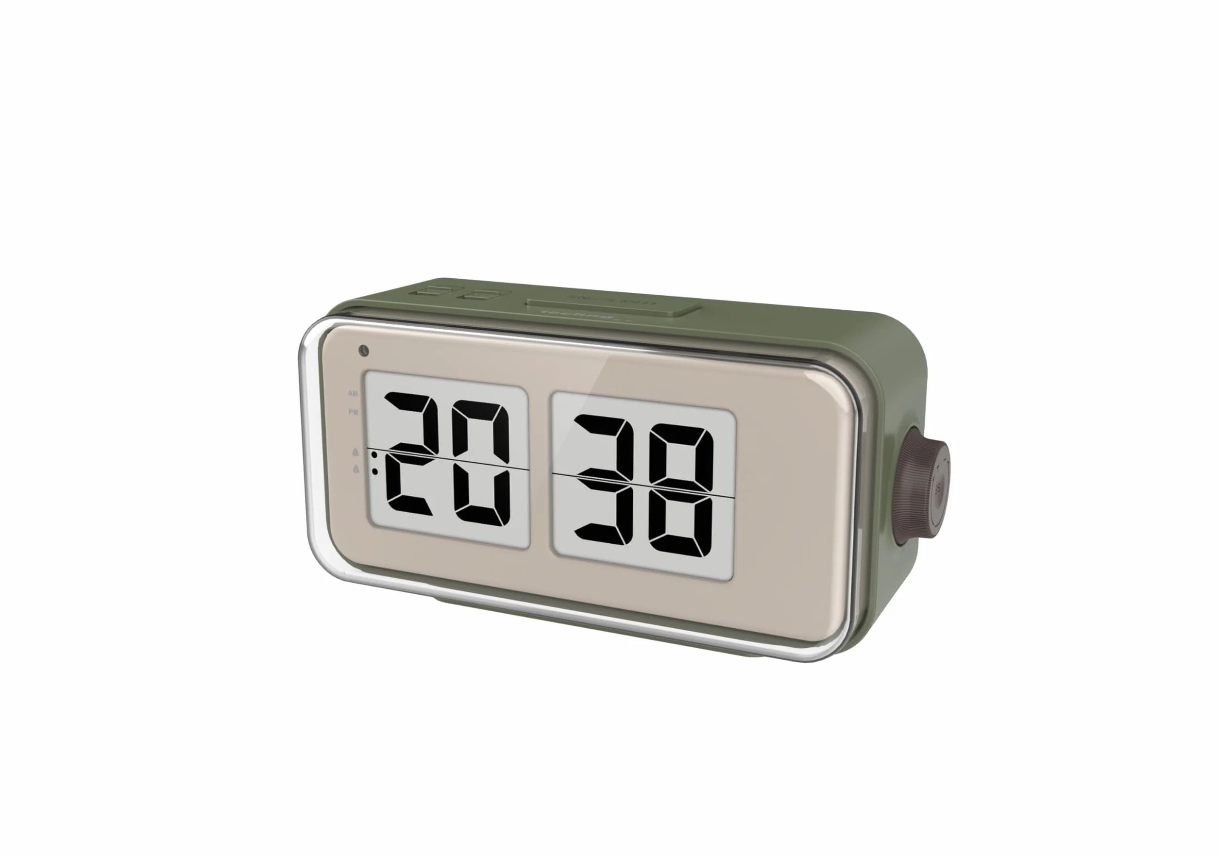 Technoline WT270 budzik retro DCF77 Flip Clock z 2 alarmami, drzemką, temperaturą, kalendarzem, podświetleniem i światłem nocnym