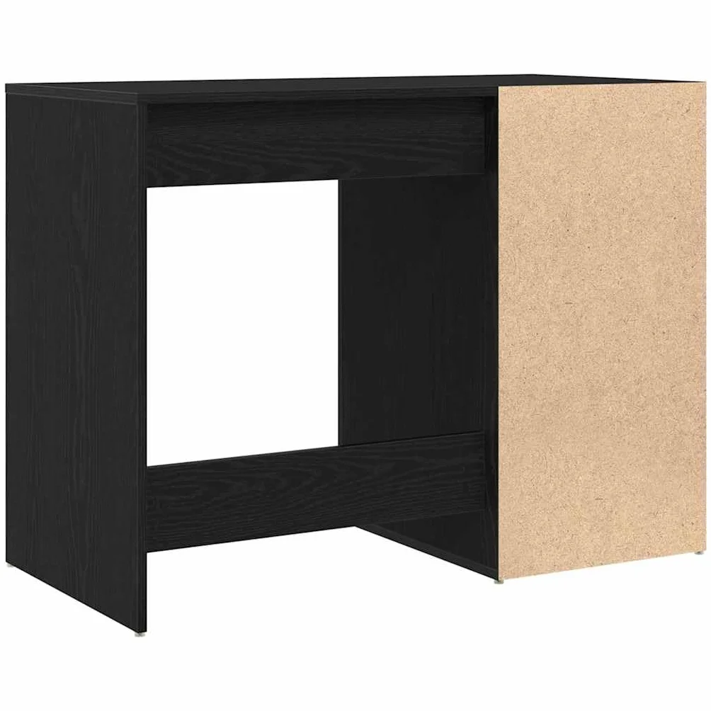 Nowoczesne biurko z szufladami w kolorze czarnym o wyglądzie dębu, 100 x 49 x 74 cm, z materiału drewnopochodnego zapewnia stabilność, idealne do domowego biura i gabinetu, łatwy montaż