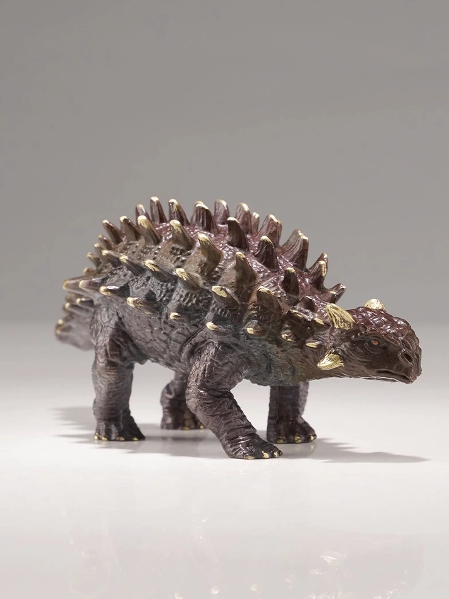 Mosiężna Figurka Stołowa Dinozaura, Jurajska Statua Ankylozaura, Dekoracyjna Ozdoba Do Gabinetu, Kolekcja Brązowych Rzeźb Bydła