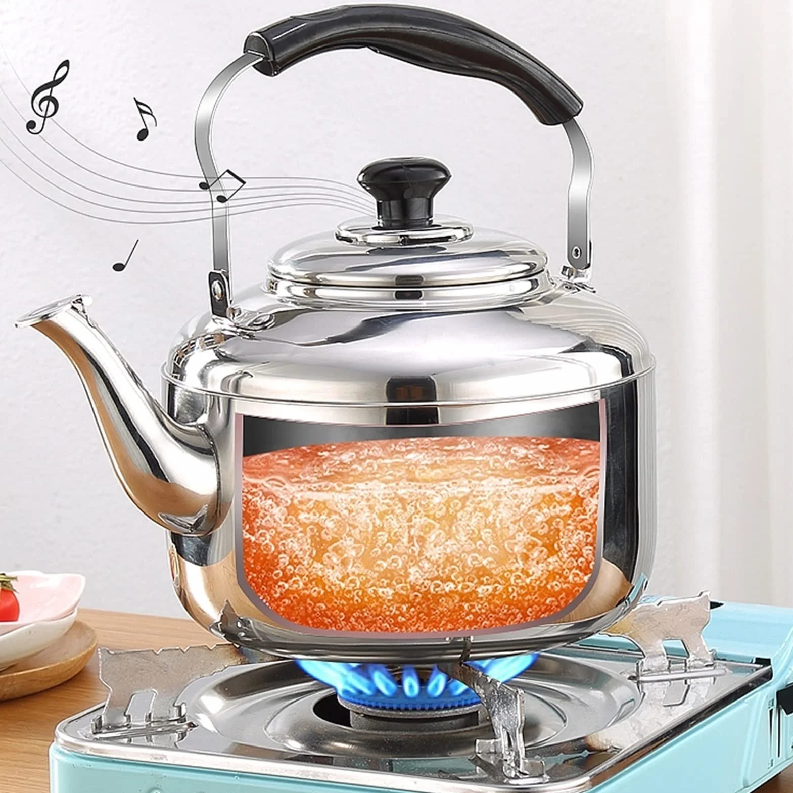 Czajnik do herbaty płyta kuchenna-czajnik do herbaty ze stali nierdzewnej szybko wrzący gwizdający czajnik do herbaty na płyta kuchenna na gaz, indukcję, płyty elektryczne The New