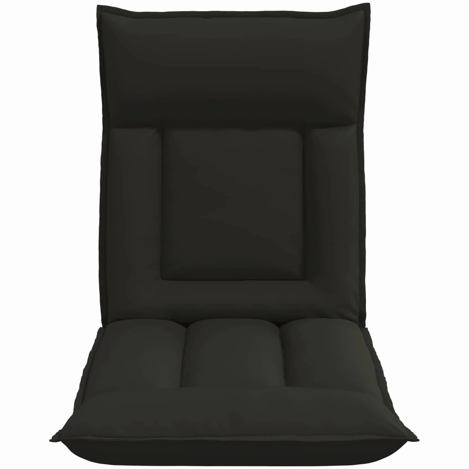 Krzesło podłogowe, czarne, sztuczna skóra, 55 x 61 x 70 cm, regulowane z wyściełanym oparciem, składane, ergonomiczne, do salonu, biura, jogi, czytania, gier