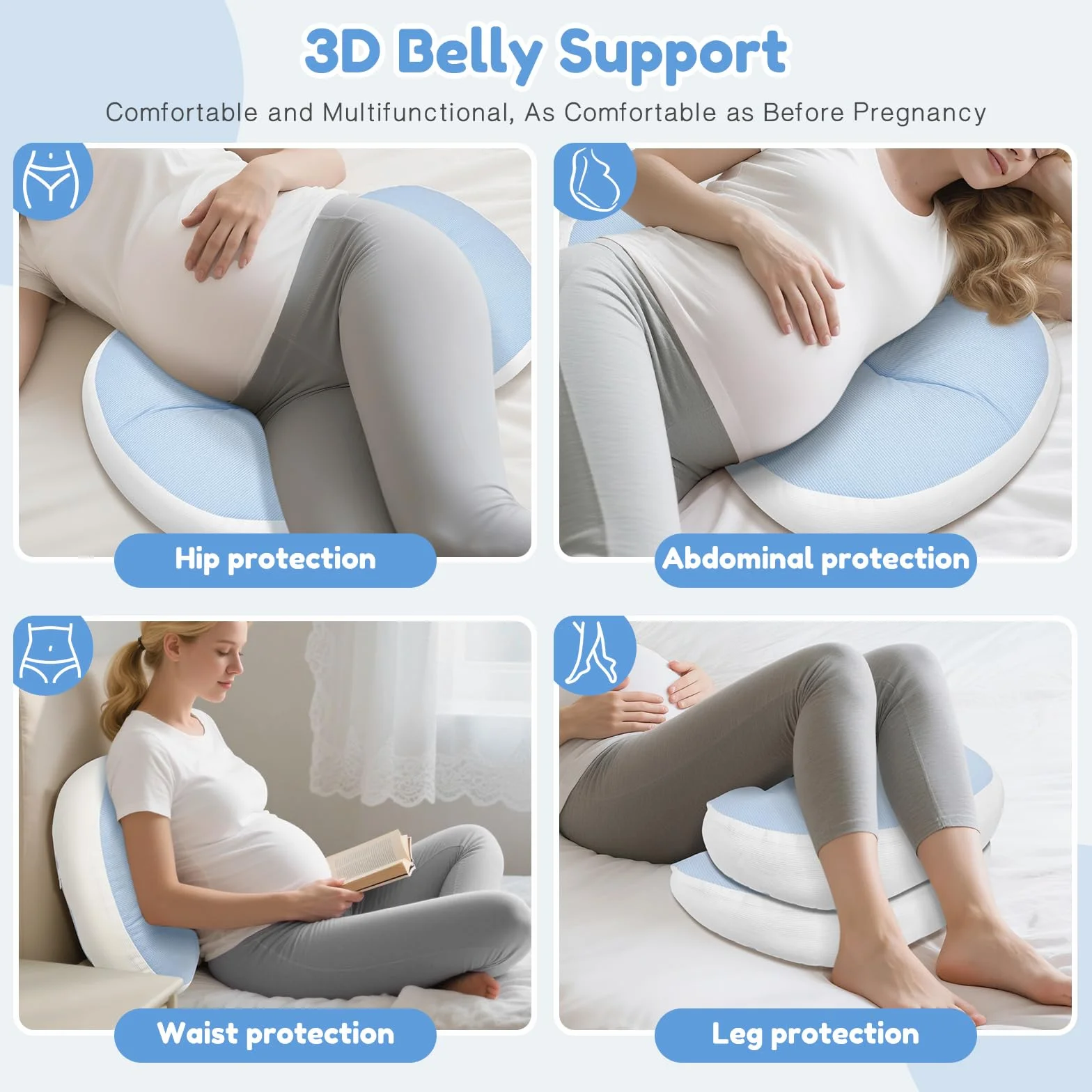 Pregnancy Pillow for Sleeping, do spania na bóle pleców, regulowana i przenośna poduszka do ciała dla kobiet i osób śpiących na boku