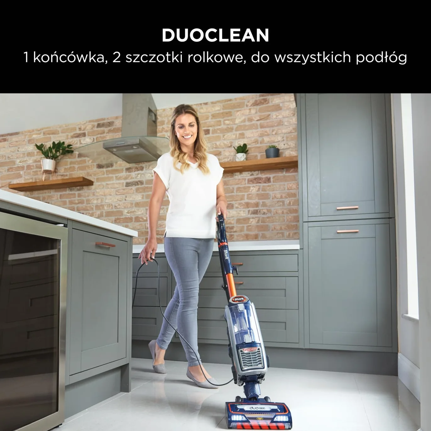 Shark odkurzacz przewodowy 0,83L z technologią Anti-Hair-Wrap, odkurzacz DuoClean z funkcją Powered Lift-Away oraz końcówkami do sierści zwierząt, tapicerki i szczelin, przewód 8 m, NZ801EUT