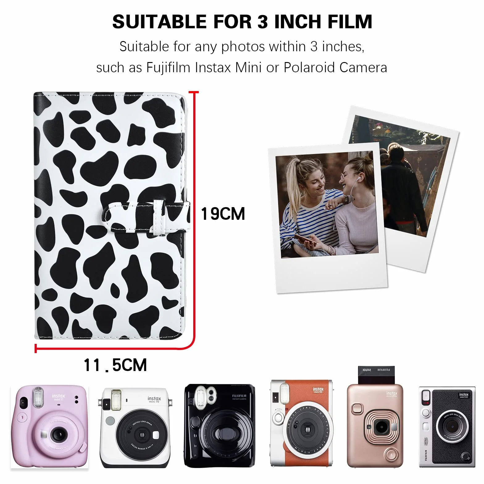 Rieibi 96 kieszeni, mini album na zdjęcia, portfel, skóra PU, album fotograficzny do Fujifilm Instax Mini 11/8/9/7s/25/70/90, błyszczący kolorowy album fotograficzny do Polaroid