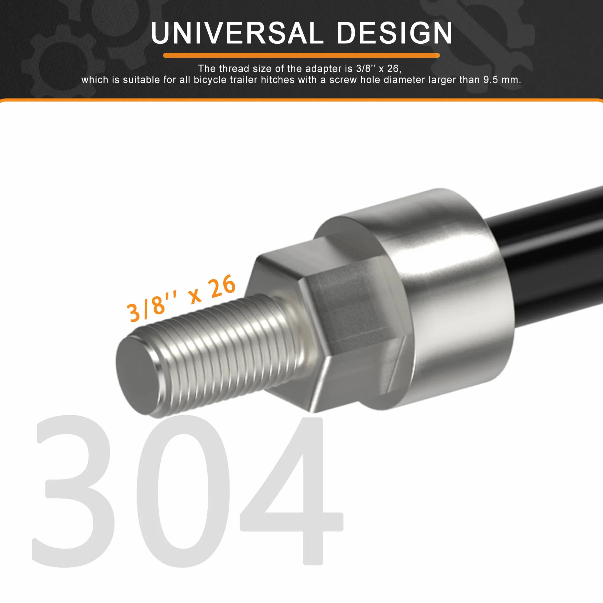 Oś wtykowa M12 x 1,5-170 mm z adapterem do przyczepki rowerowej sprzęgła