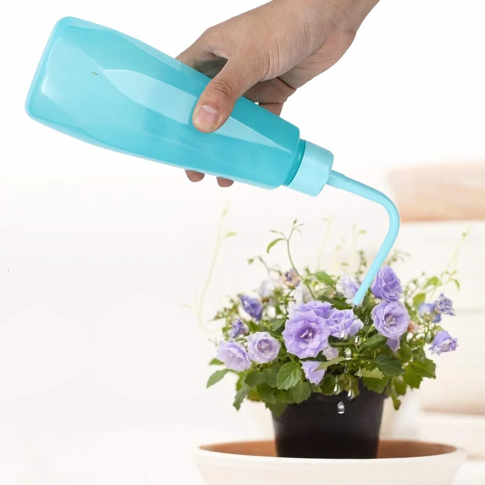 2Pcs Succulent Watering Bottles | 480ML Squeeze Bottle with 360° Nozzle & Silicone Hose | Plant Watering Can for Flowers/Plants/Potted Plants | Sturdy PE Material, Easy Control
