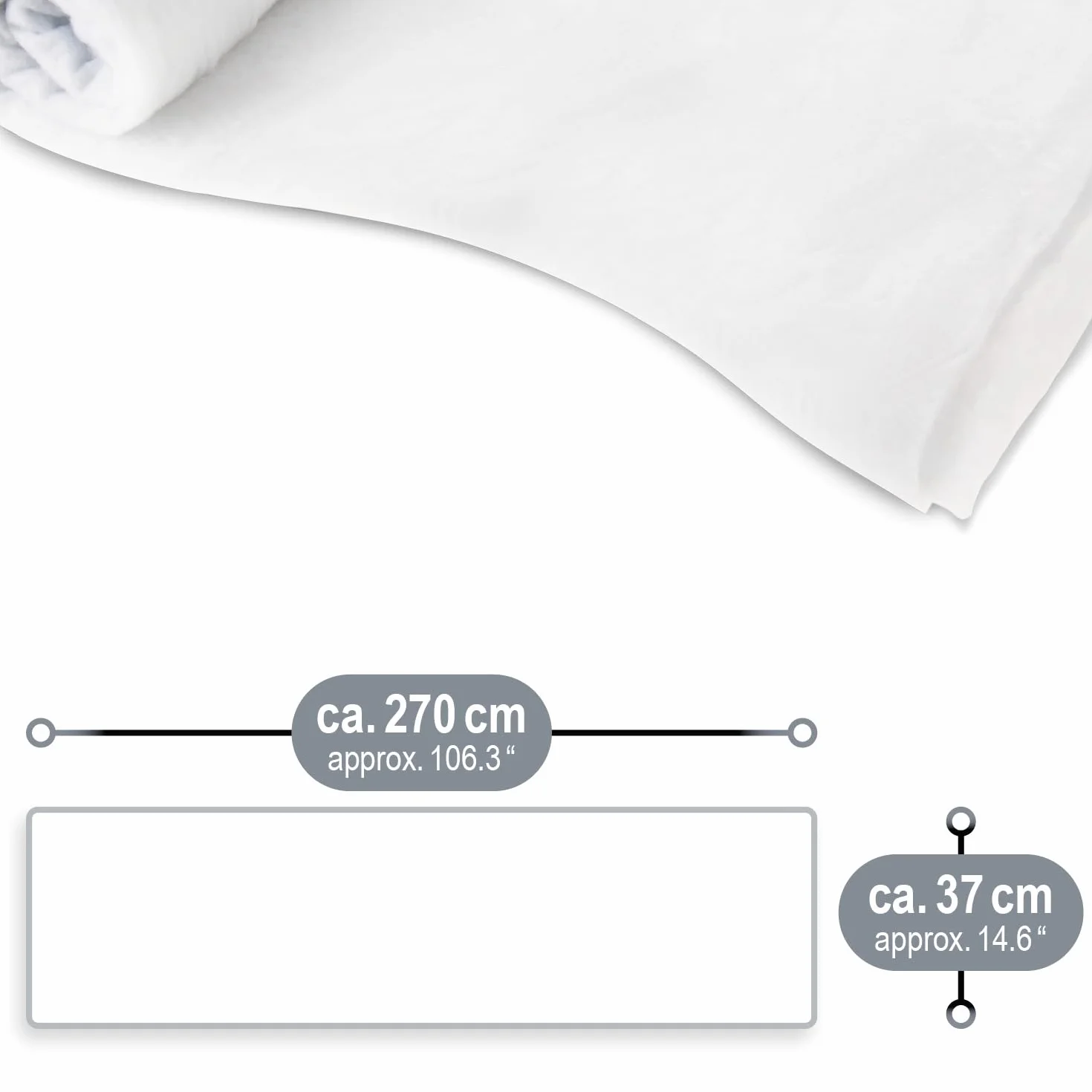COM-FOUR® 2x Mata sniezna do dekoracji swiatecznych - Sztuczny snieg do dekoracji i rekodziela - Puch sniezny jako dekoracyjny snieg (Bialy matowy - 540cm)