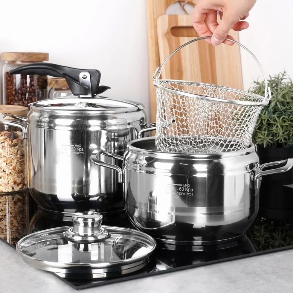 Szybkowar 2 x garnek do gotowania SET PROFI DUO 3,5 + 5 l