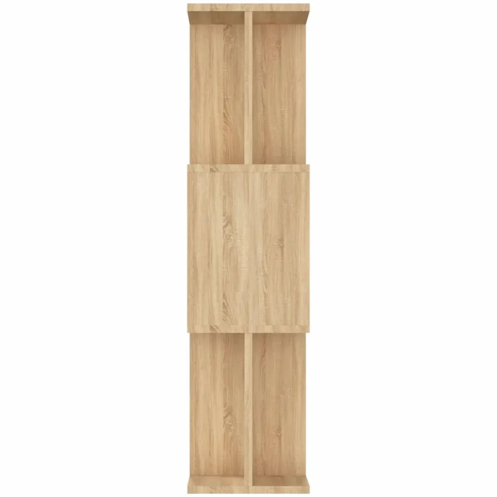 Regał na książki dąb Sonoma 80 x 24 x 96 cm, materiał drewnopochodny z 3 dużymi i 6 małymi przegródkami, jako ścianka działowa, do salonu, biura i korytarza, praktyczna półka i miejsce do