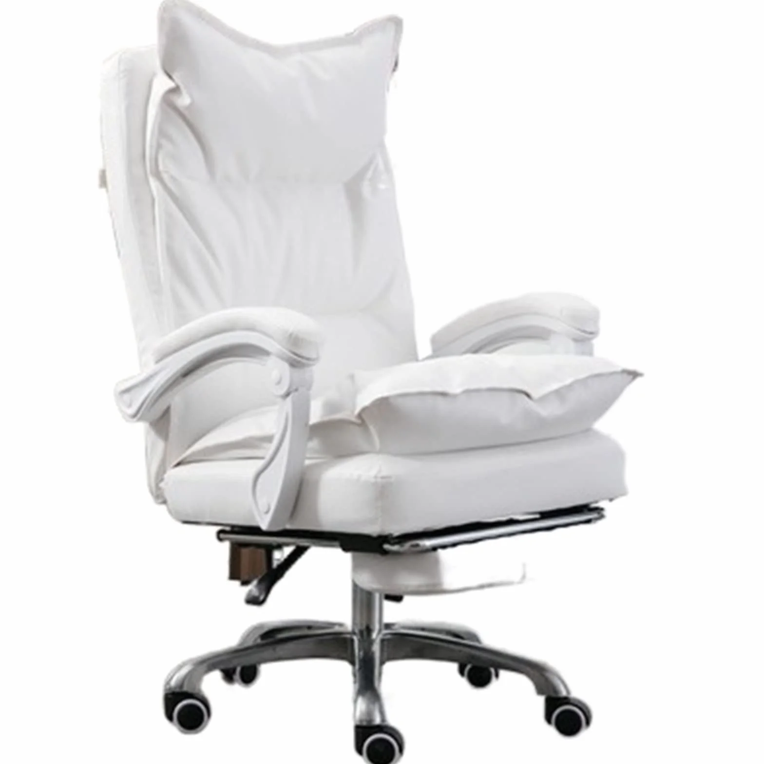 Ergonomiczne skórzane krzesło biurowe, obrotowe, rozkładane, do domu i gier, wygodne krzesło do nauki o stylowym wzornictwie